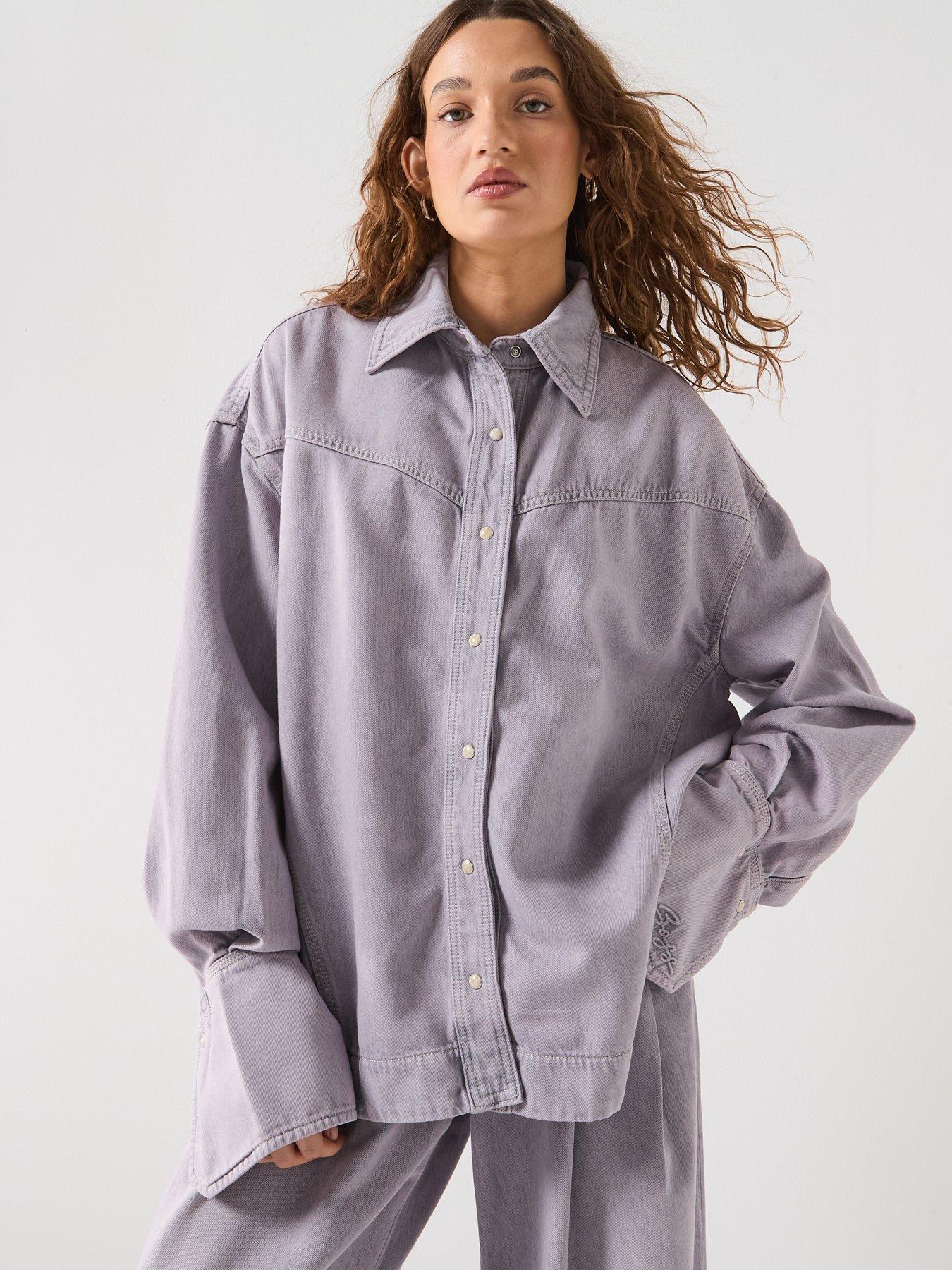 Image 6 of 6 of BOSS Oversized Denim Overshirt - Blue
