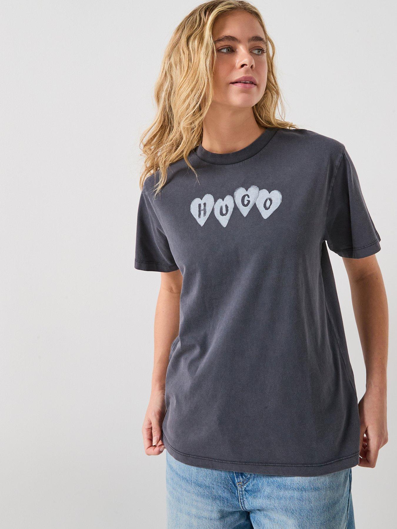 Hugo Vintage Heart T-Shirt - Black