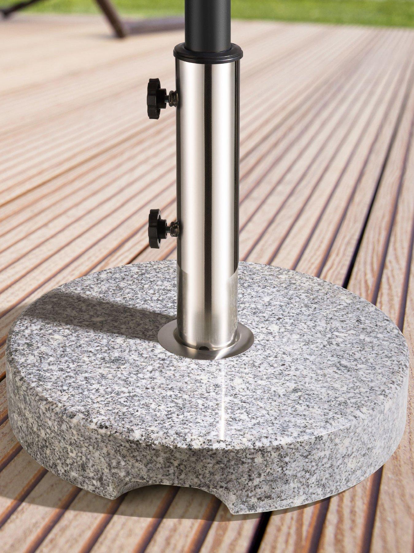 Vonhaus Grey Round Granite Parasol Base