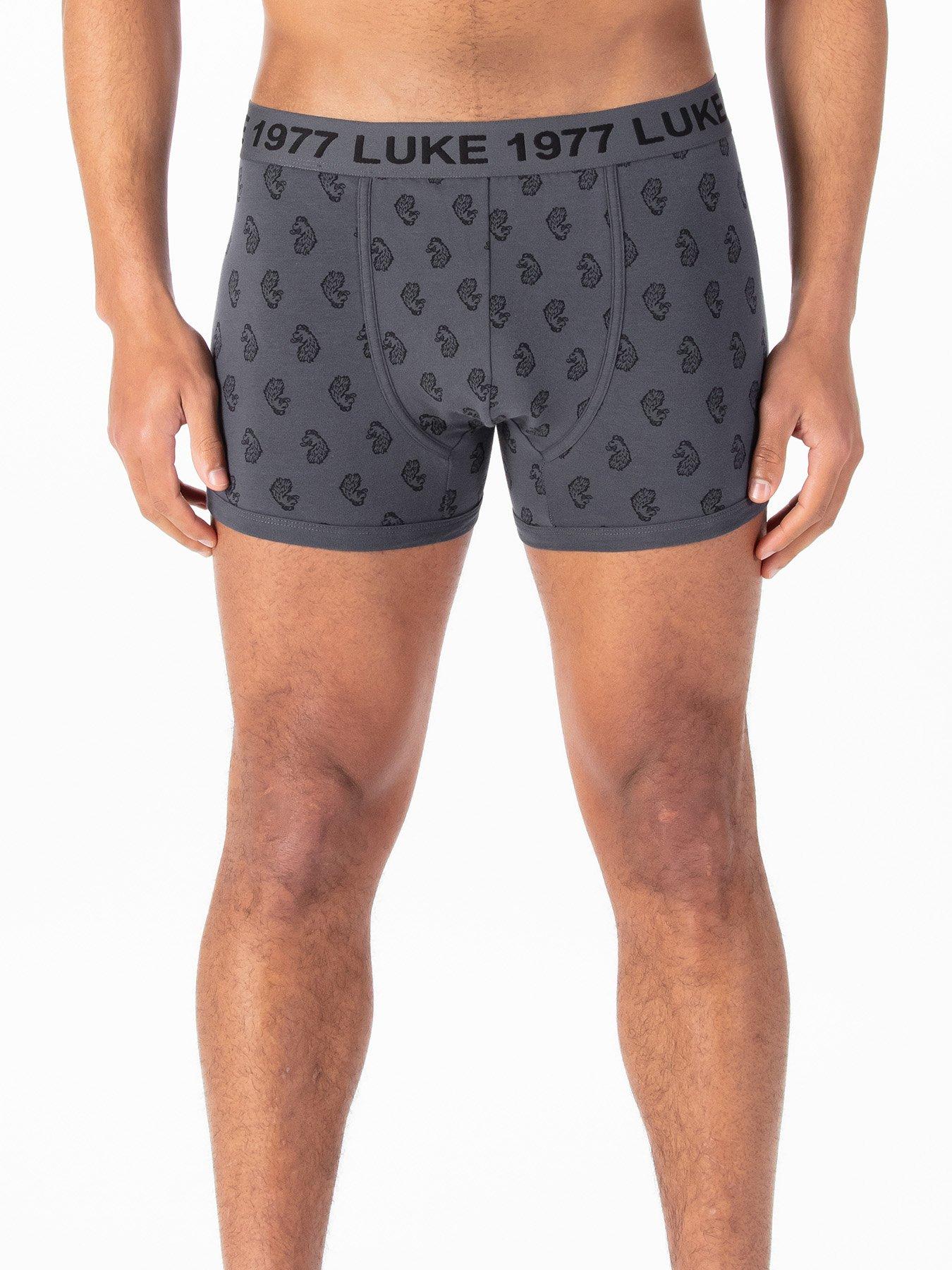 Image 2 of 4 of Luke 1977 3 Pack Bassey Boxer Shorts - Dark Grey