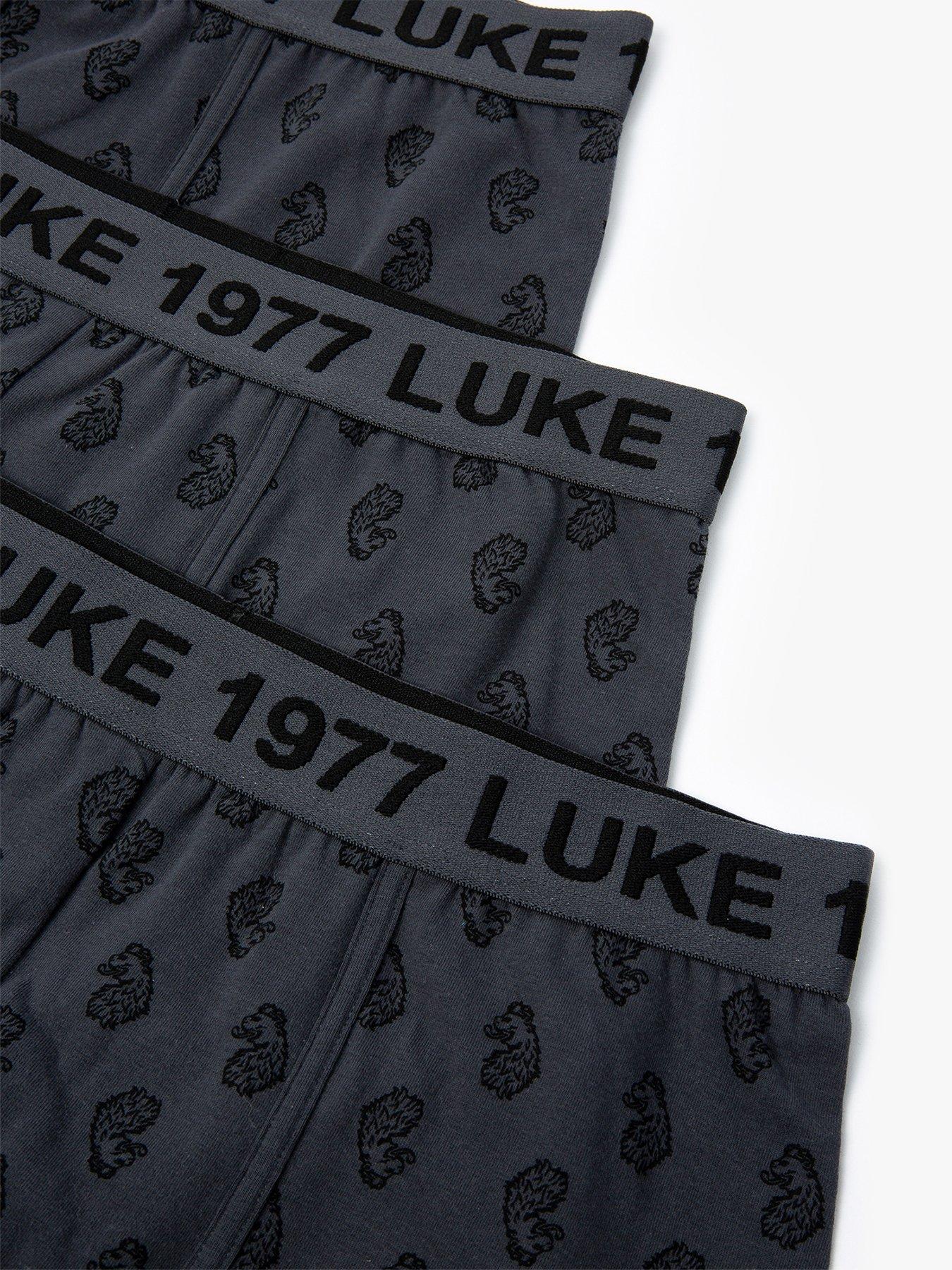 Image 4 of 4 of Luke 1977 3 Pack Bassey Boxer Shorts - Dark Grey