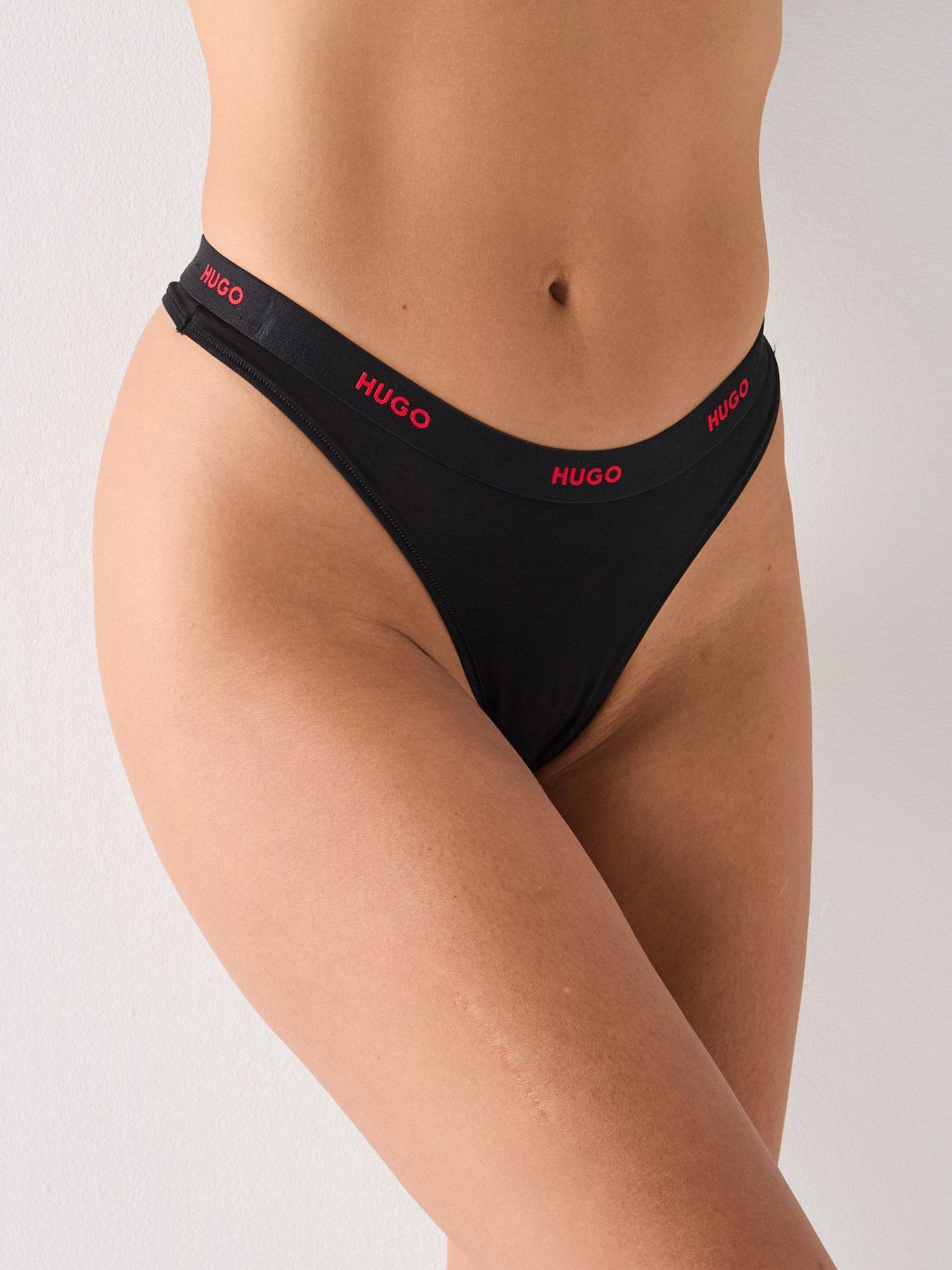 HUGO Logo Thong - Black