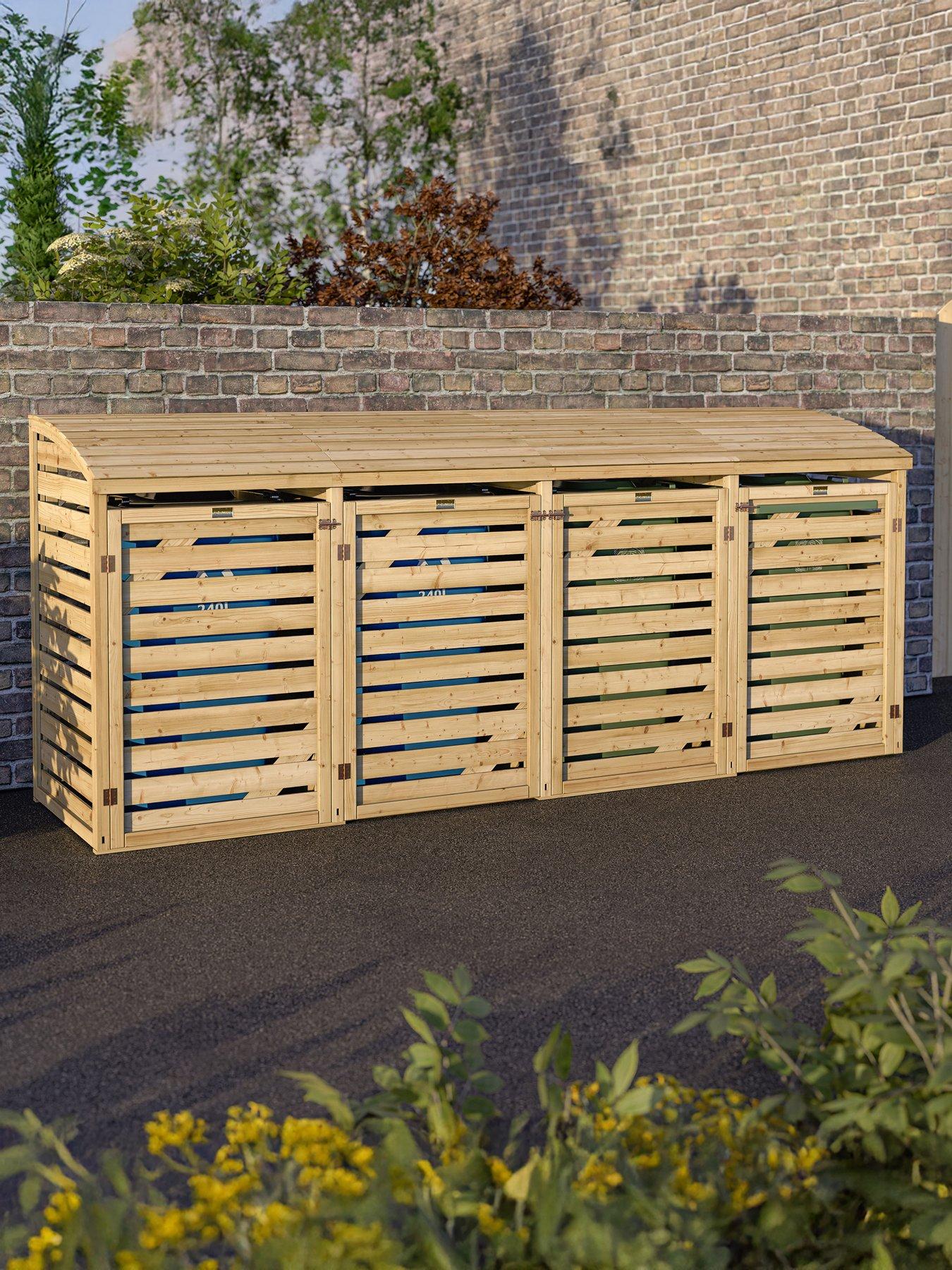 Image 3 of 7 of Rowlinson Classic Quadruple Bin Store