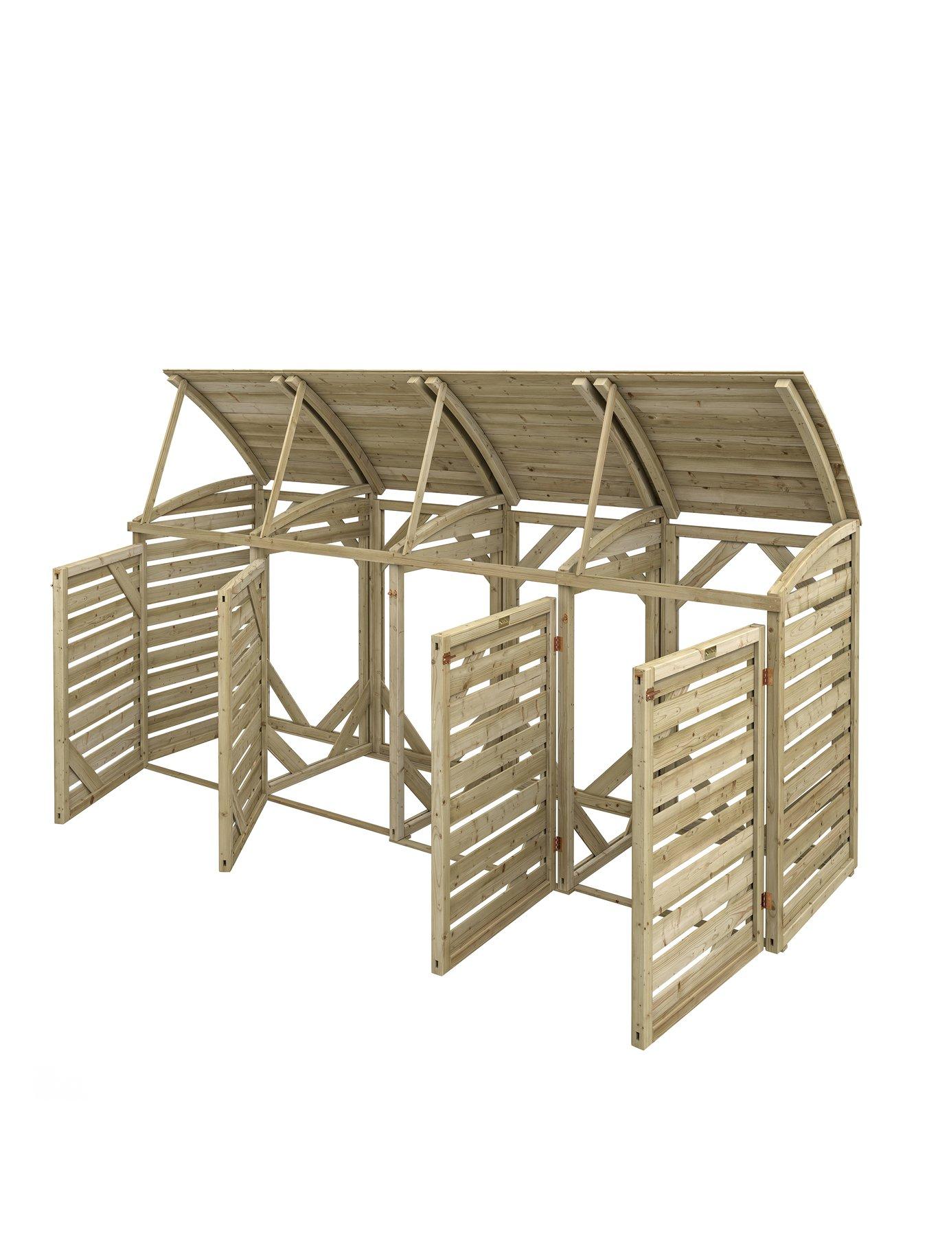 Image 4 of 7 of Rowlinson Classic Quadruple Bin Store