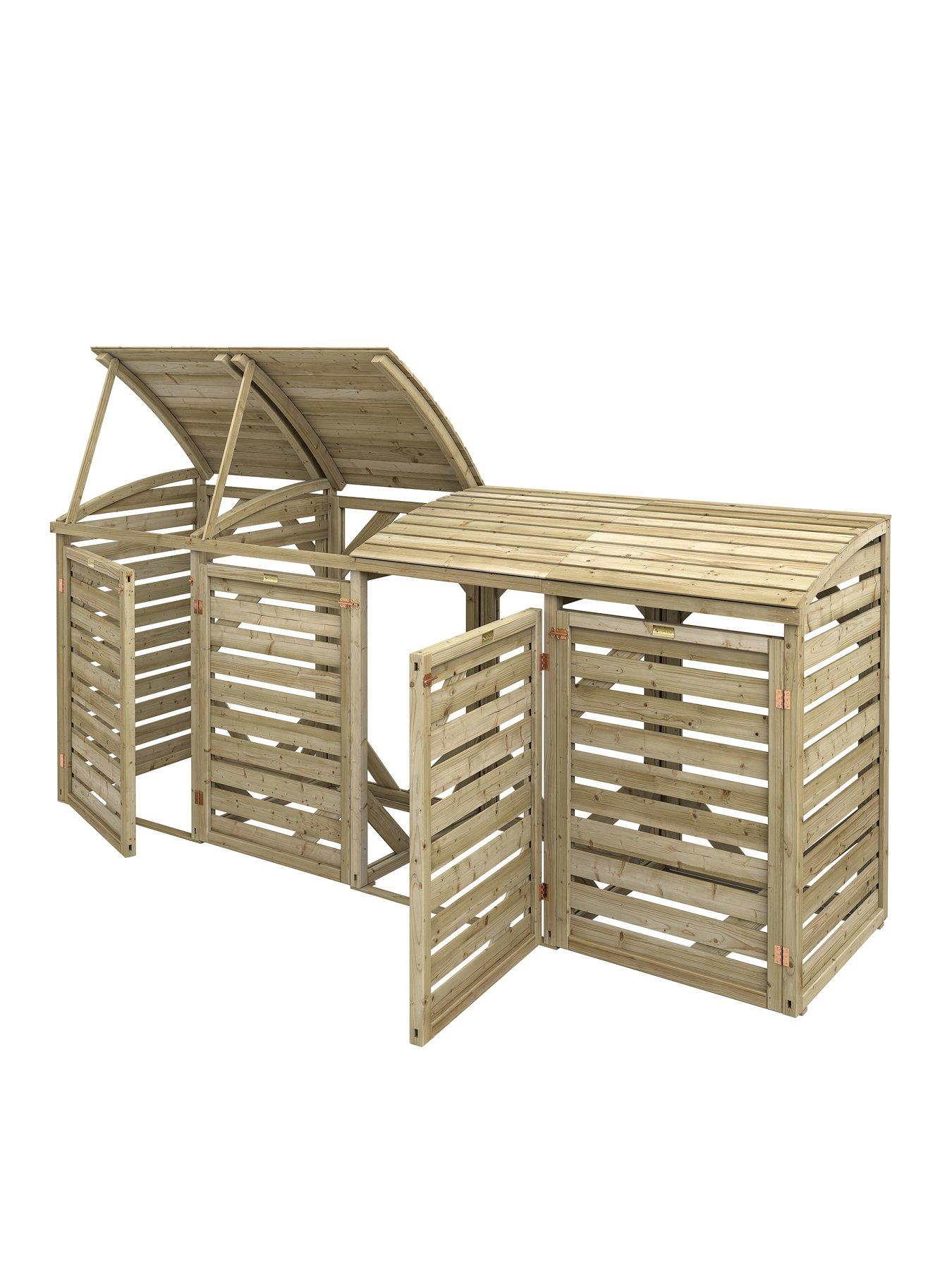 Image 5 of 7 of Rowlinson Classic Quadruple Bin Store