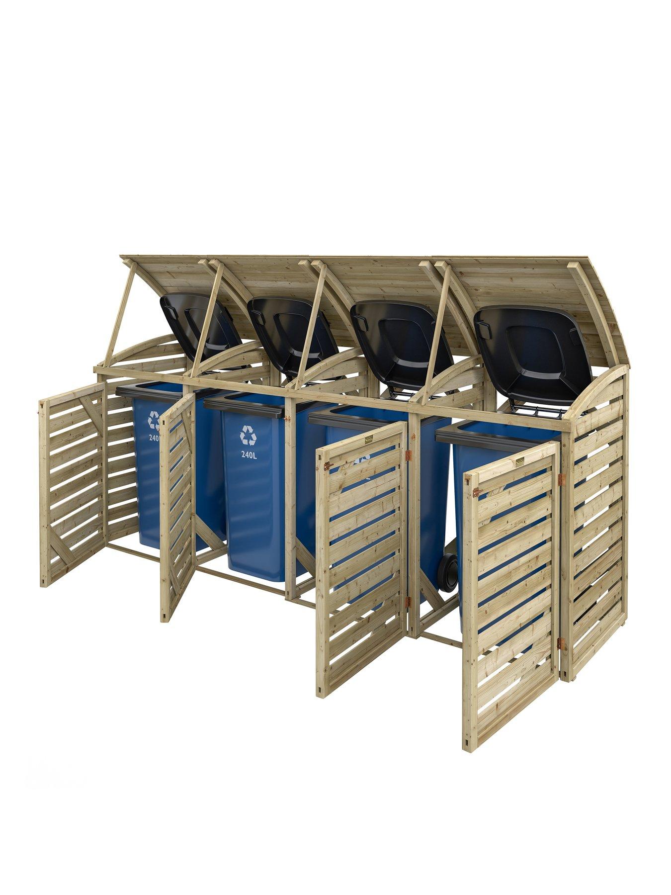 Image 6 of 7 of Rowlinson Classic Quadruple Bin Store