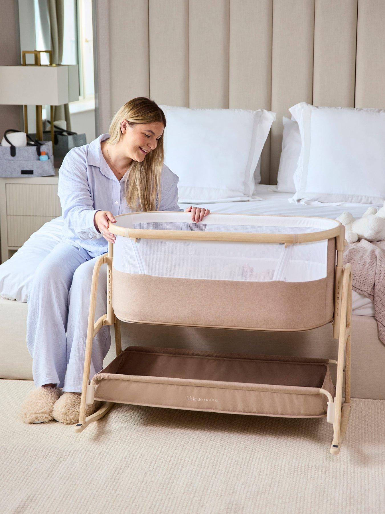 Image 1 of 7 of Ickle Bubba Bubba&amp;Me Luxe Bedside Crib - Biscuit