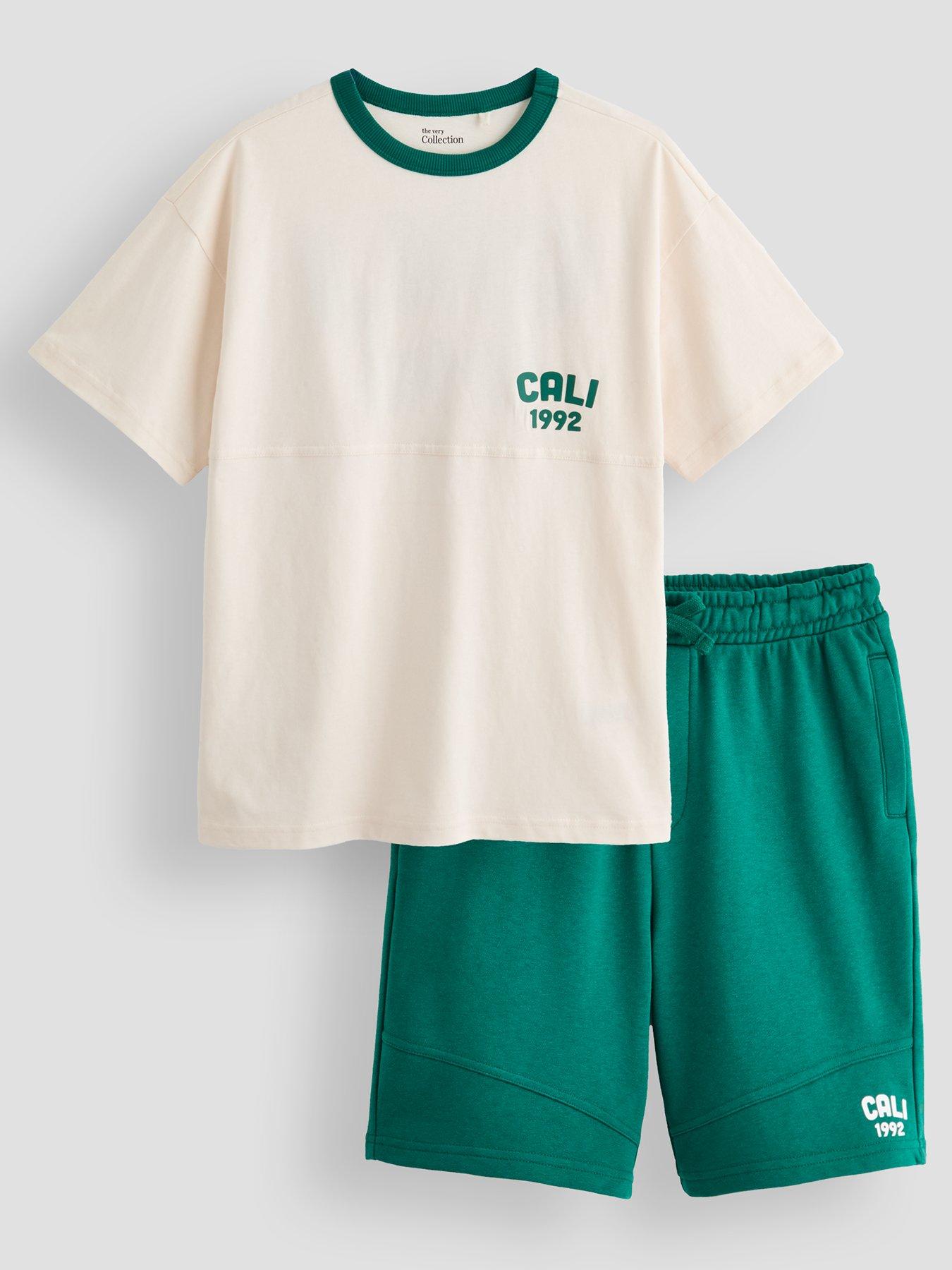 The Very Collection Boys Cali Back Graphic Short Set - Green