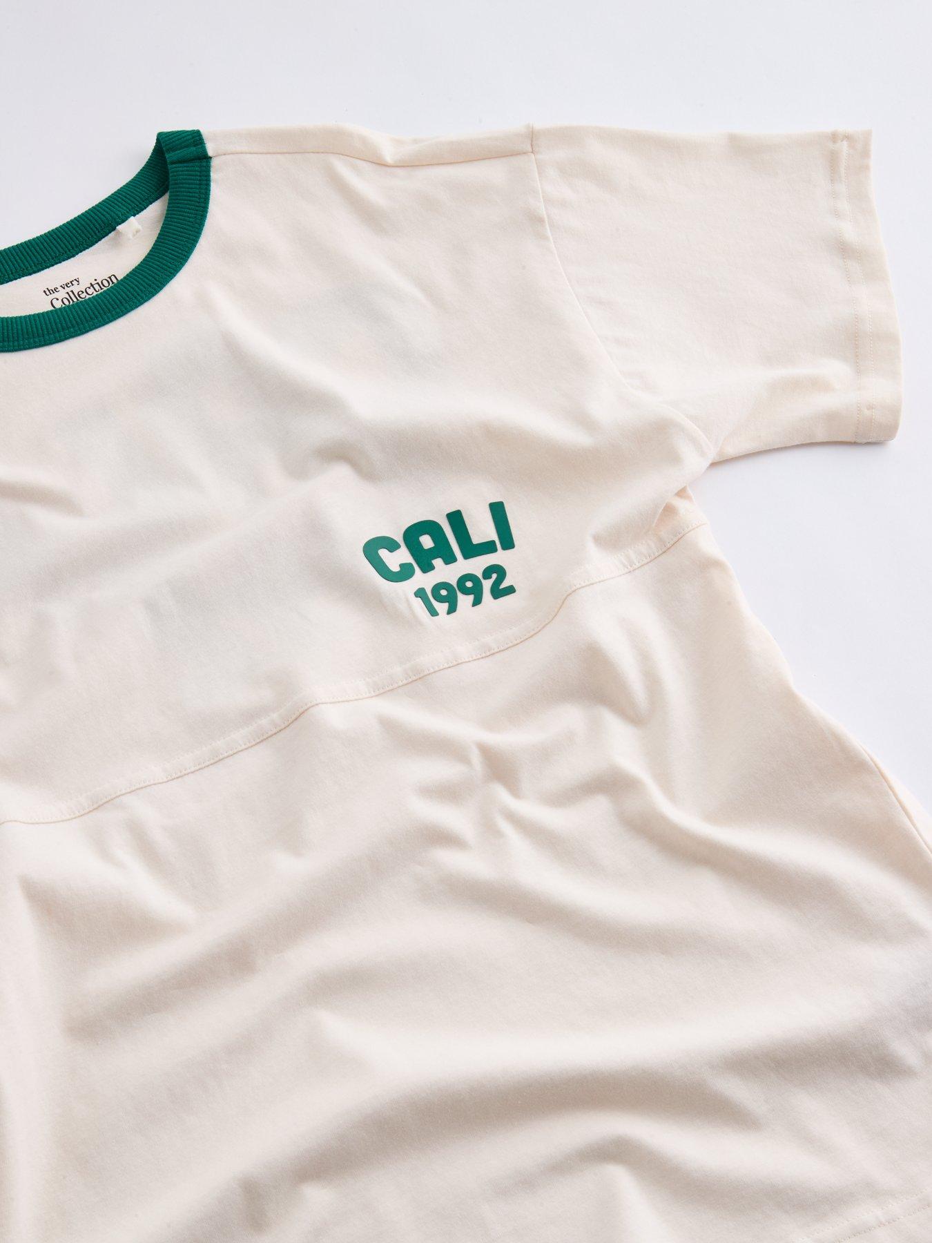 Image 3 of 5 of The Very Collection Boys Cali Back Graphic T-Shirt &amp; Short Set - Green