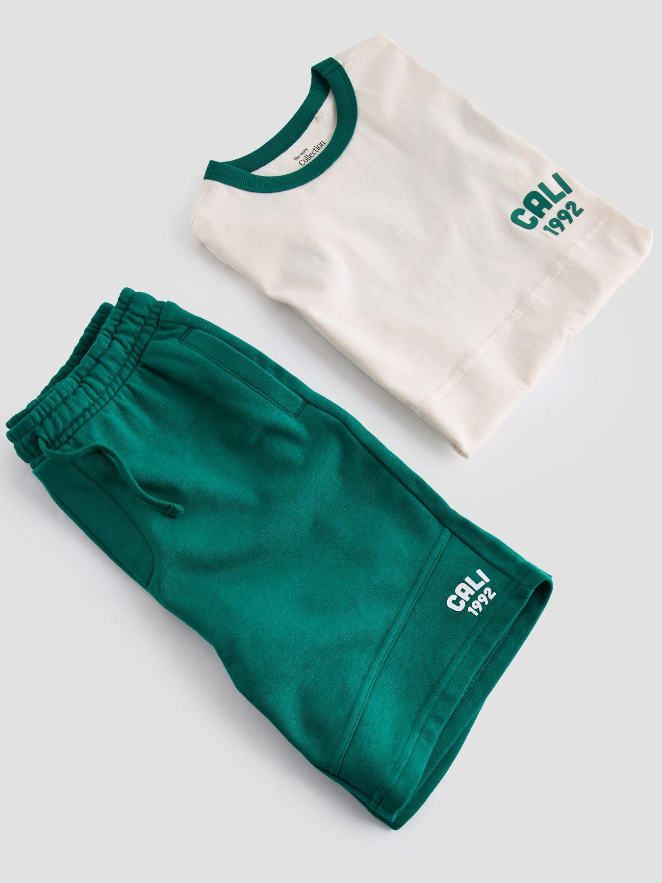 Image 4 of 5 of The Very Collection Boys Cali Back Graphic T-Shirt &amp; Short Set - Green