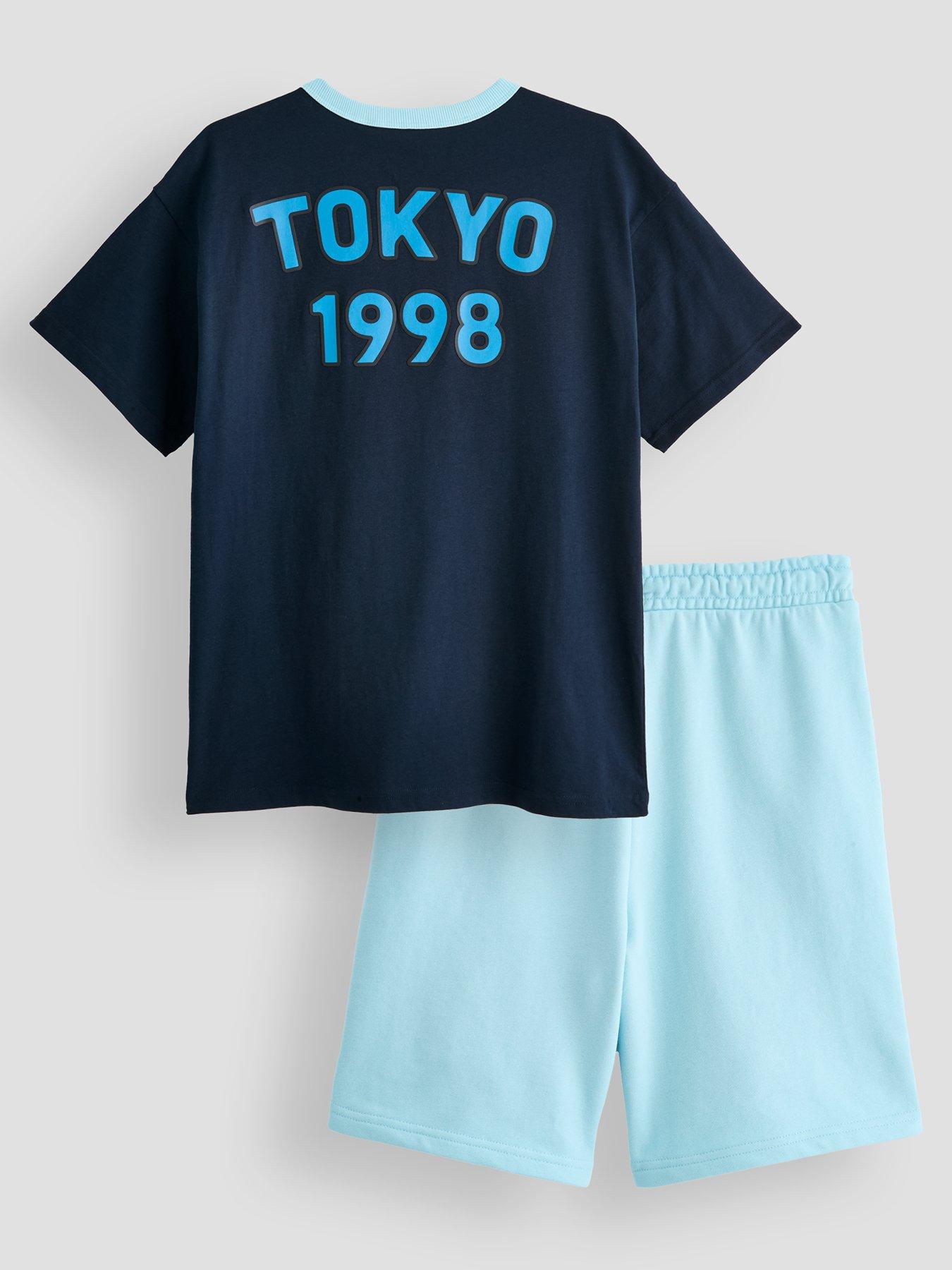 Image 2 of 4 of The Very Collection Boys Tokyo Graphic T-shirt And Short Set - Blue