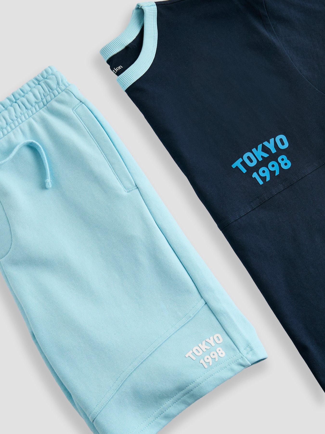 Image 3 of 4 of The Very Collection Boys Tokyo Graphic T-shirt And Short Set - Blue