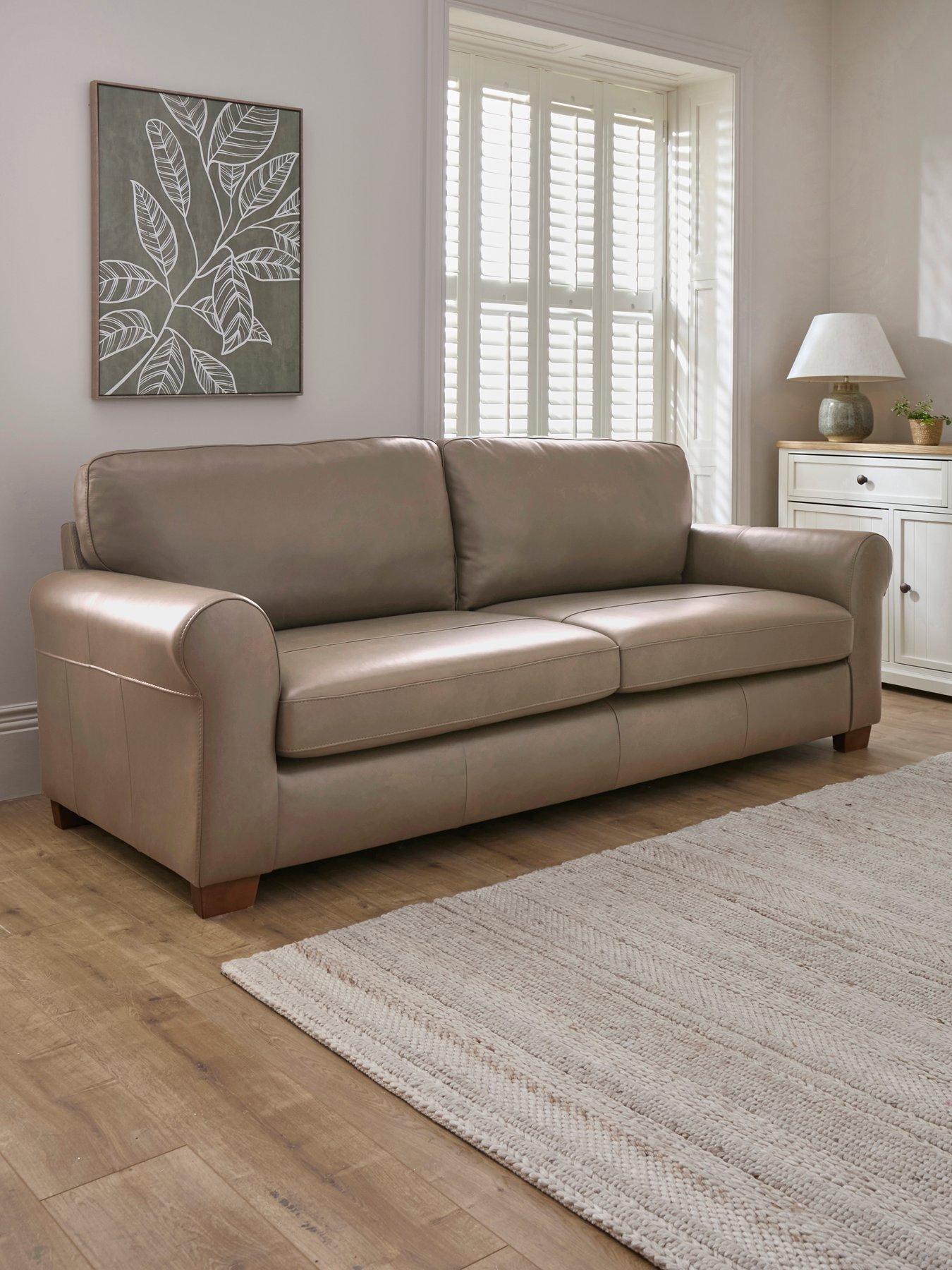The Very Collection Bailey Italian Leather 4 Seater Sofa