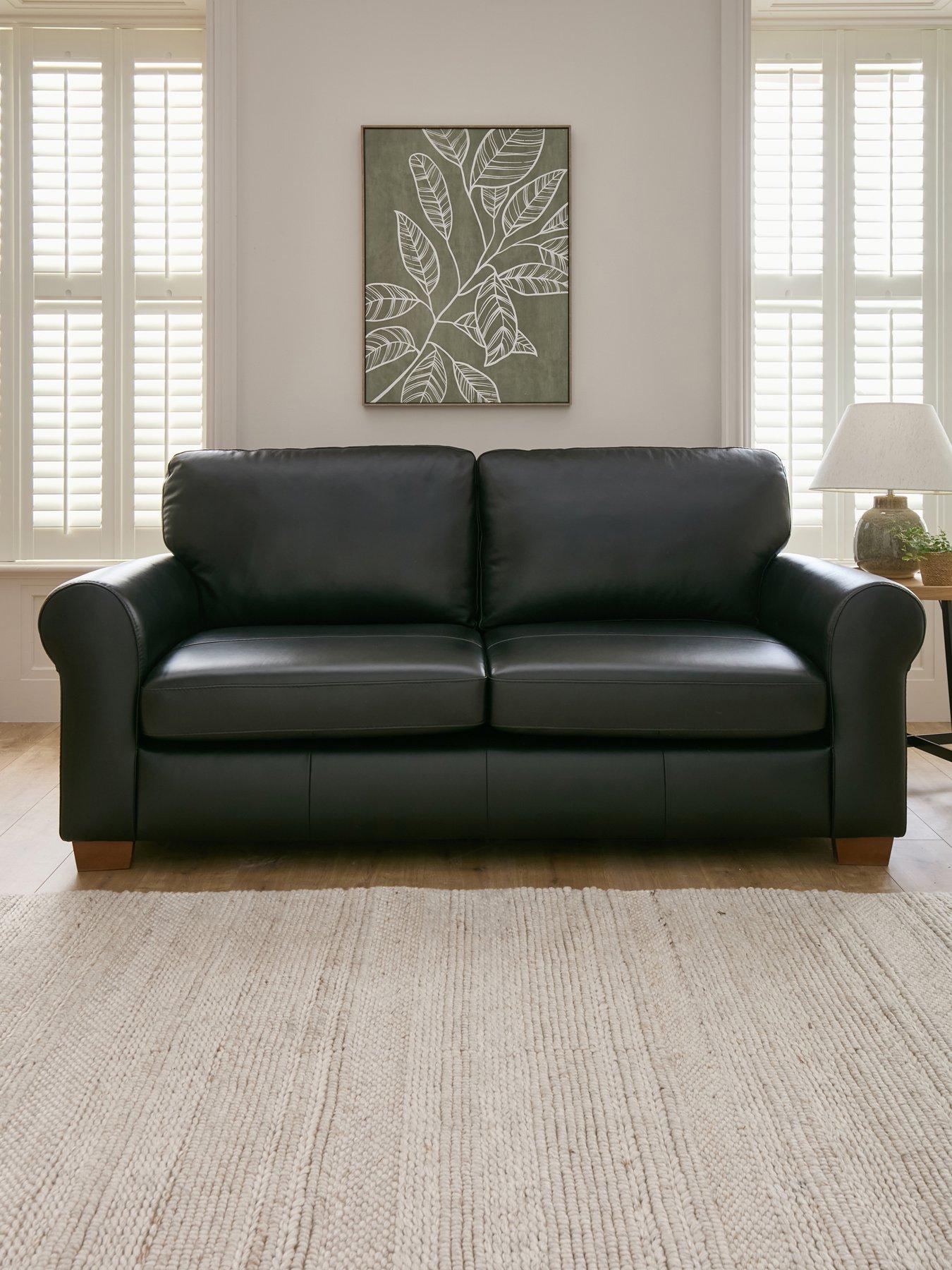 The Very Collection Bailey Italian Leather 3 Seater Sofa - FSC® Certified