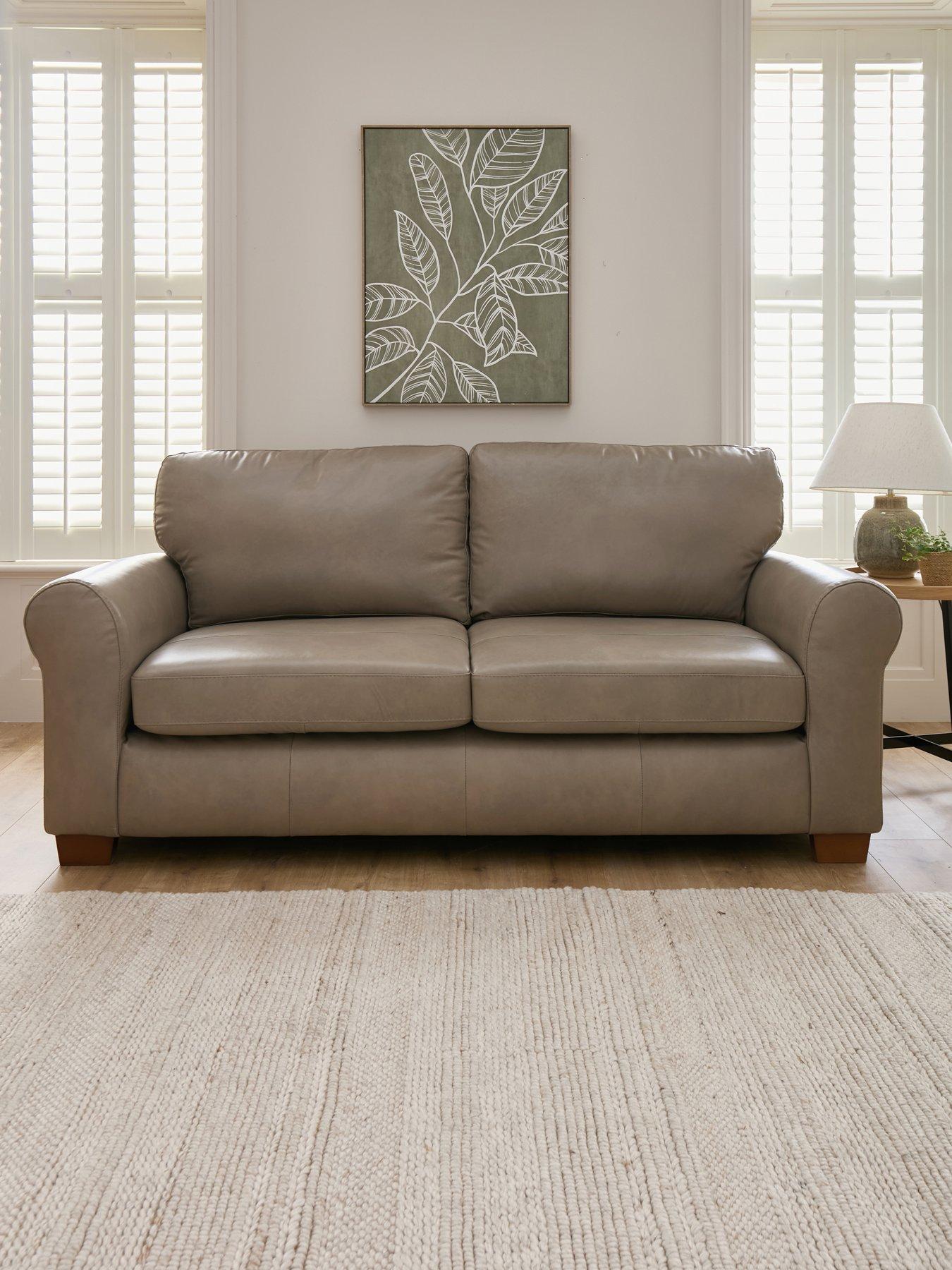 The Very Collection Bailey Italian Leather 3 Seater Sofa - FSC® Certified