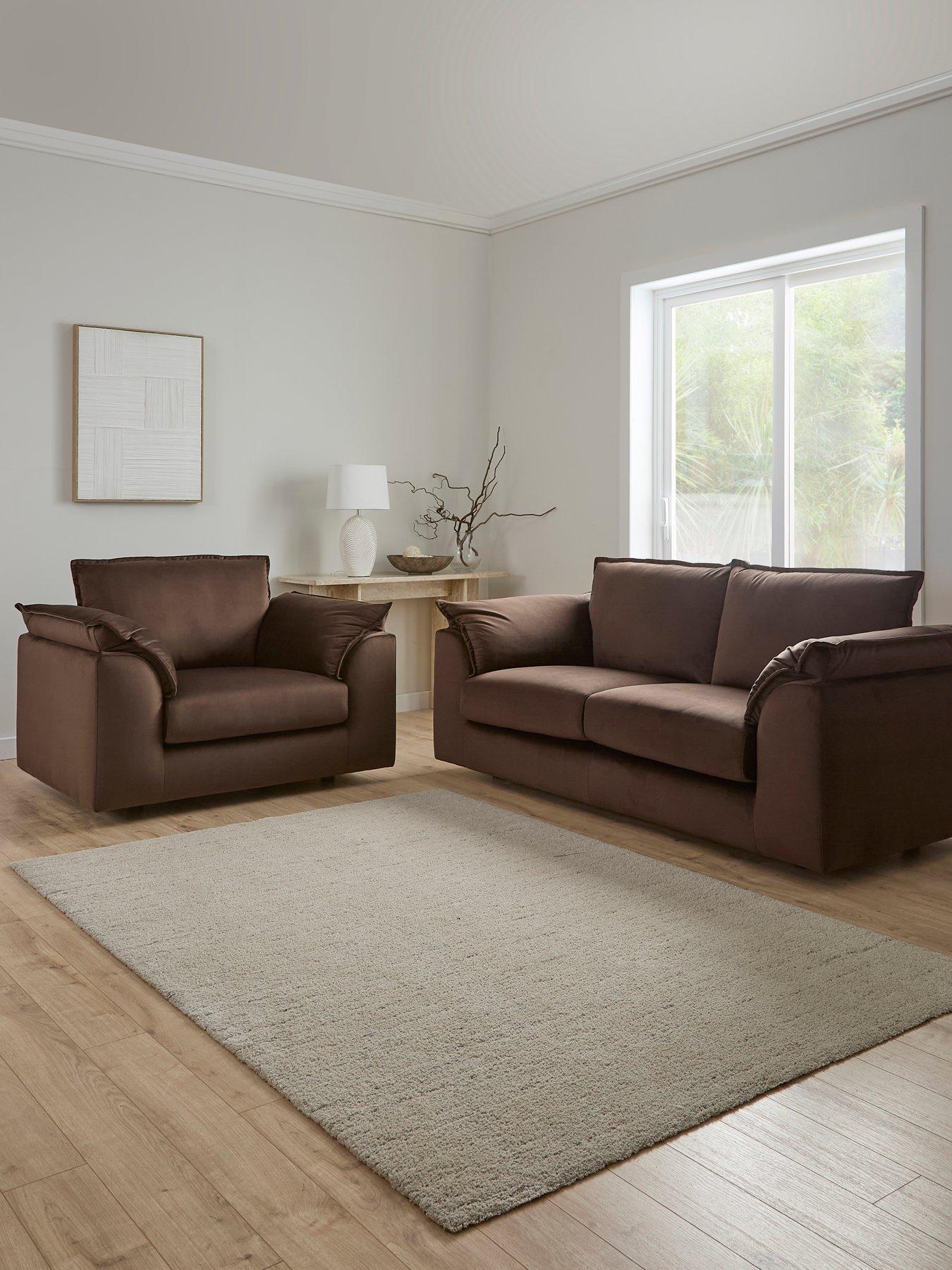 The Very Collection Pimlico 3 Seater Fabric Sofa + Snuggle Chair Set