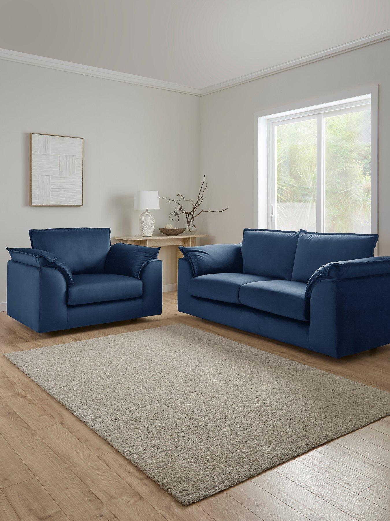 The Very Collection Pimlico 3 Seater Fabric Sofa + Snuggle Chair Set