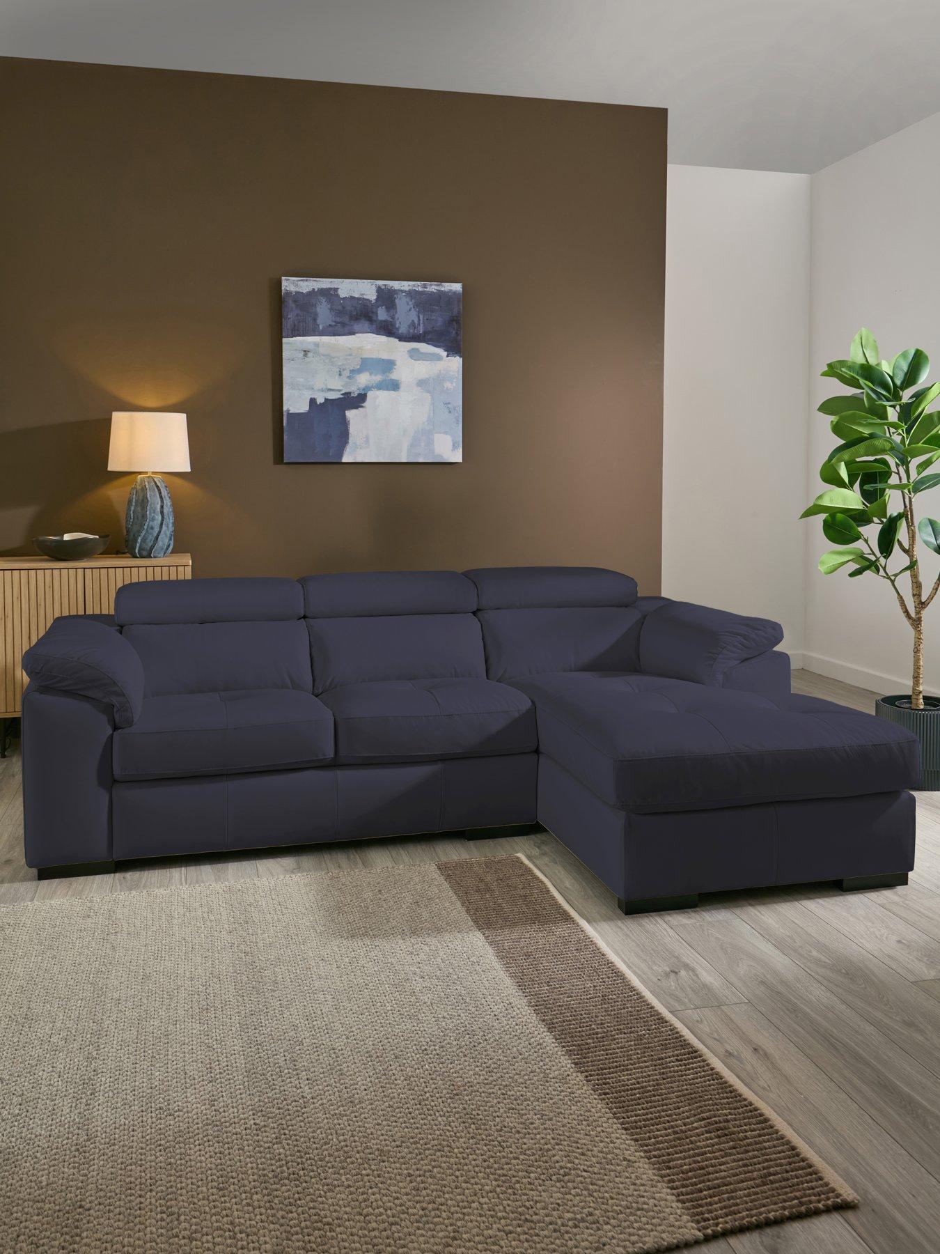 The Very Collection Brady Italian Leather Right Hand 2 Seater Chaise