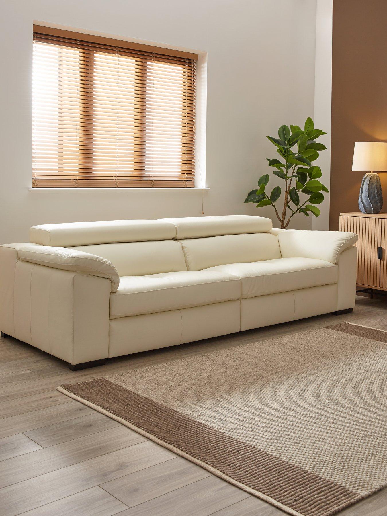 Image 1 of 7 of The Very Collection Brady Italian Leather 4 Seater Sofa