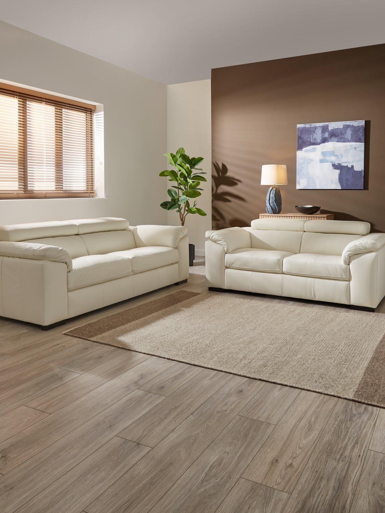 The Very Collection Brady Italian Leather 3 + 2 Seater Sofa Set