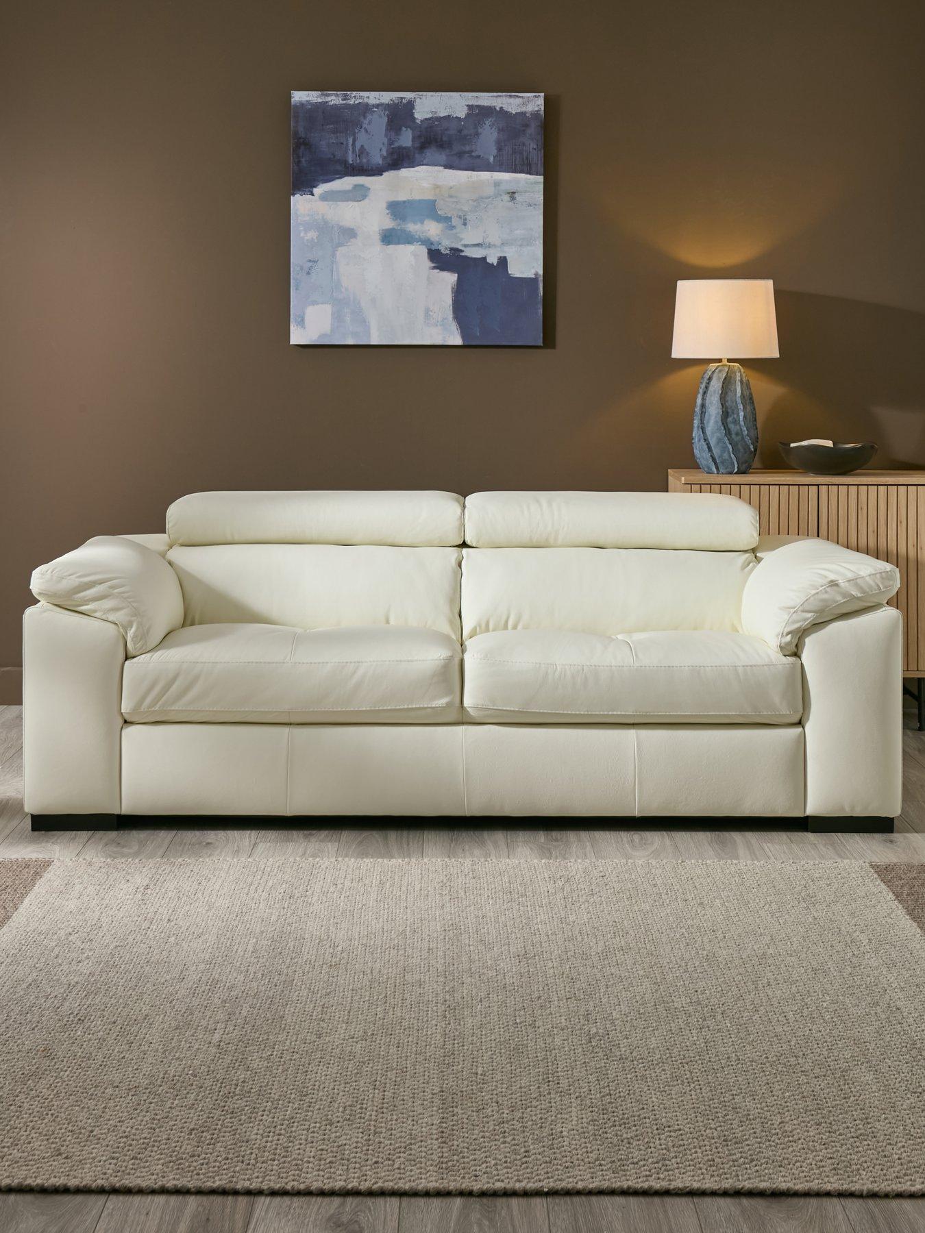 The Very Collection Brady Italian Leather 3 Seater Sofa
