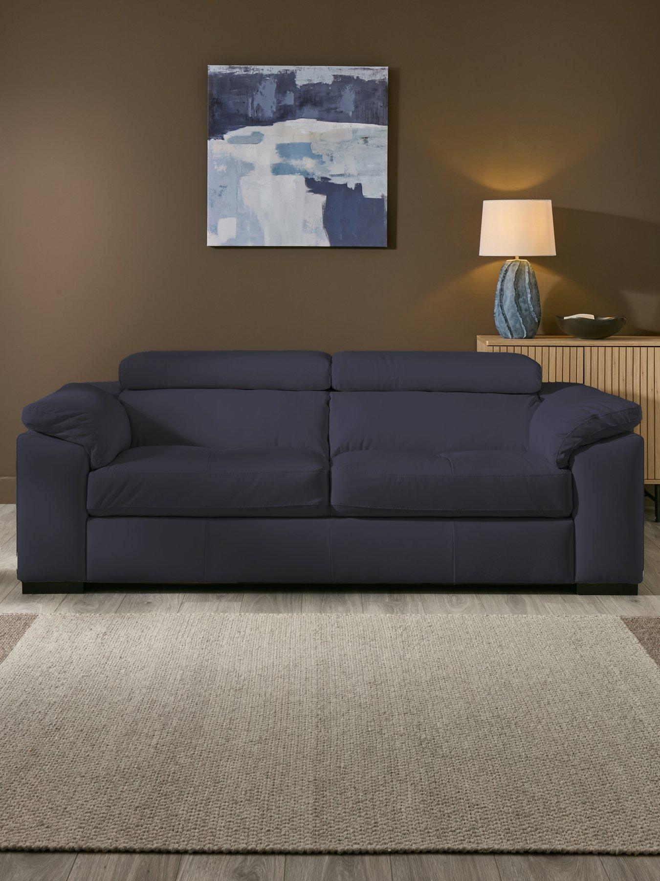 The Very Collection Brady Italian Leather 3 Seater Sofa