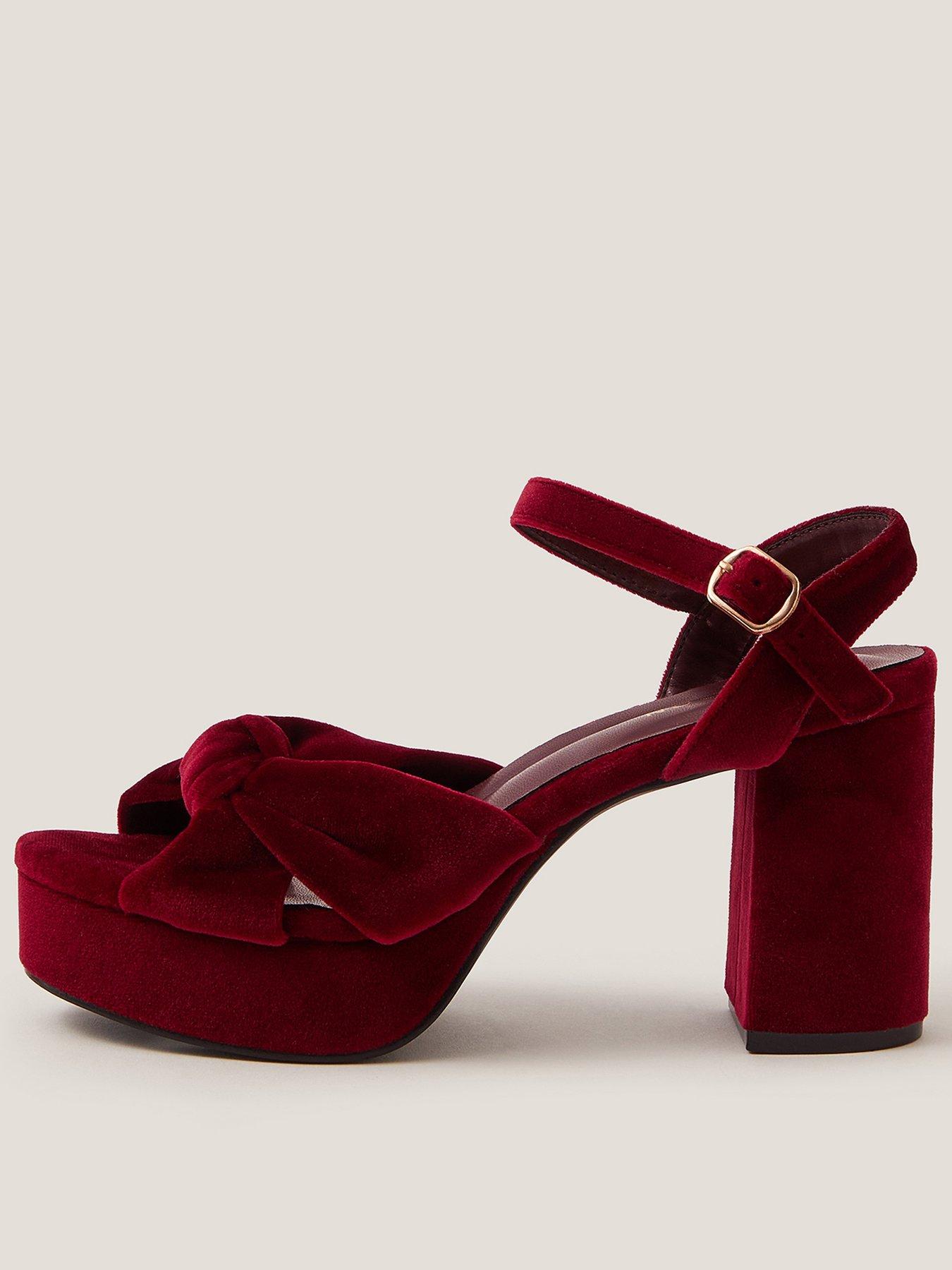Monsoon Nola Velvet Platform - Red