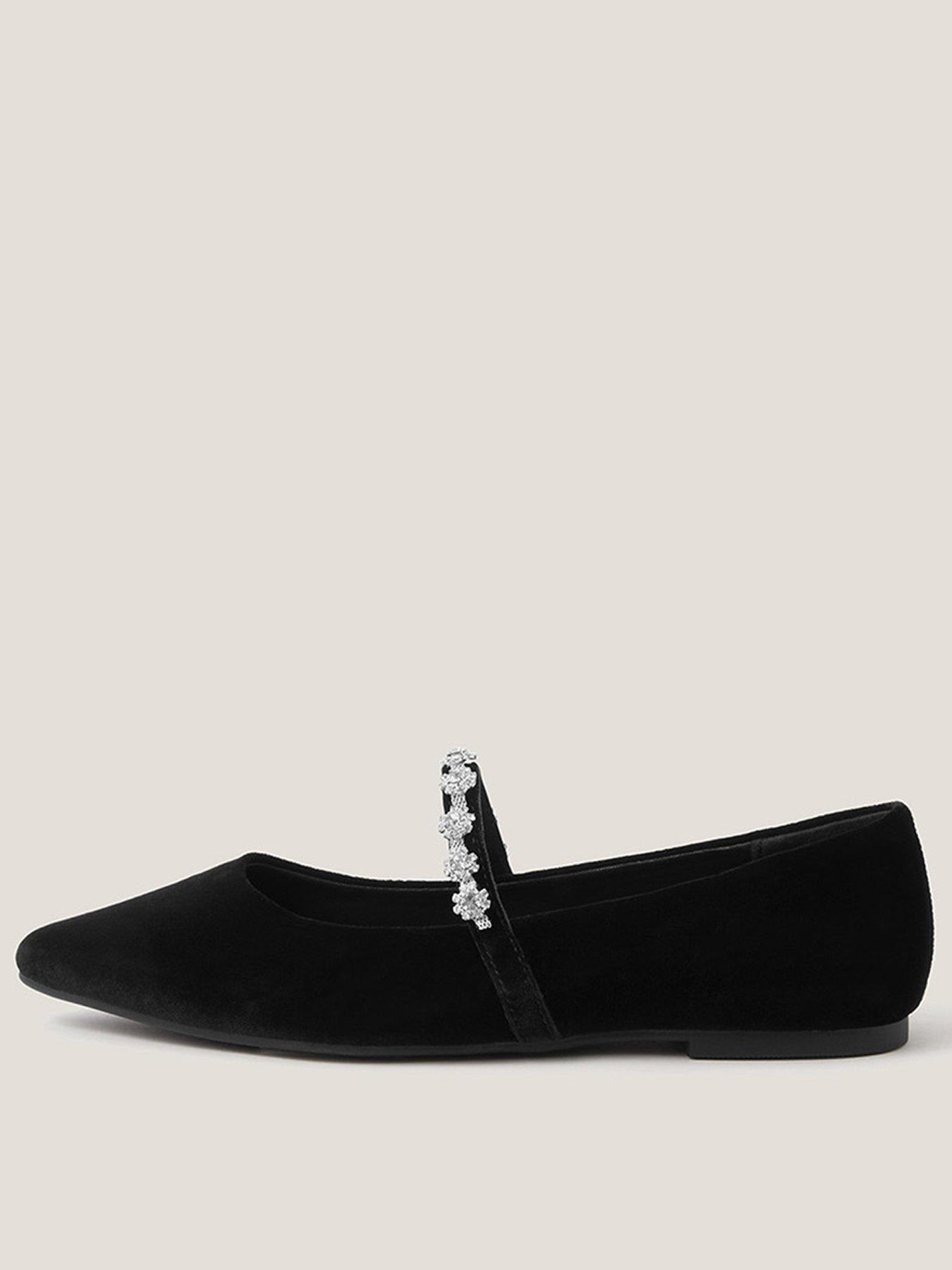 Monsoon Elia Velvet Pumps - Black