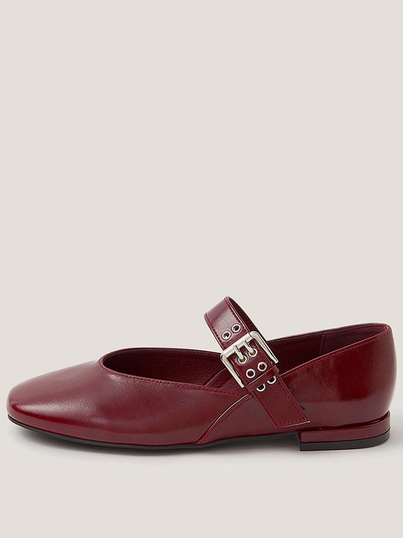 Monsoon Effie Patent Ballet Pumps - Red