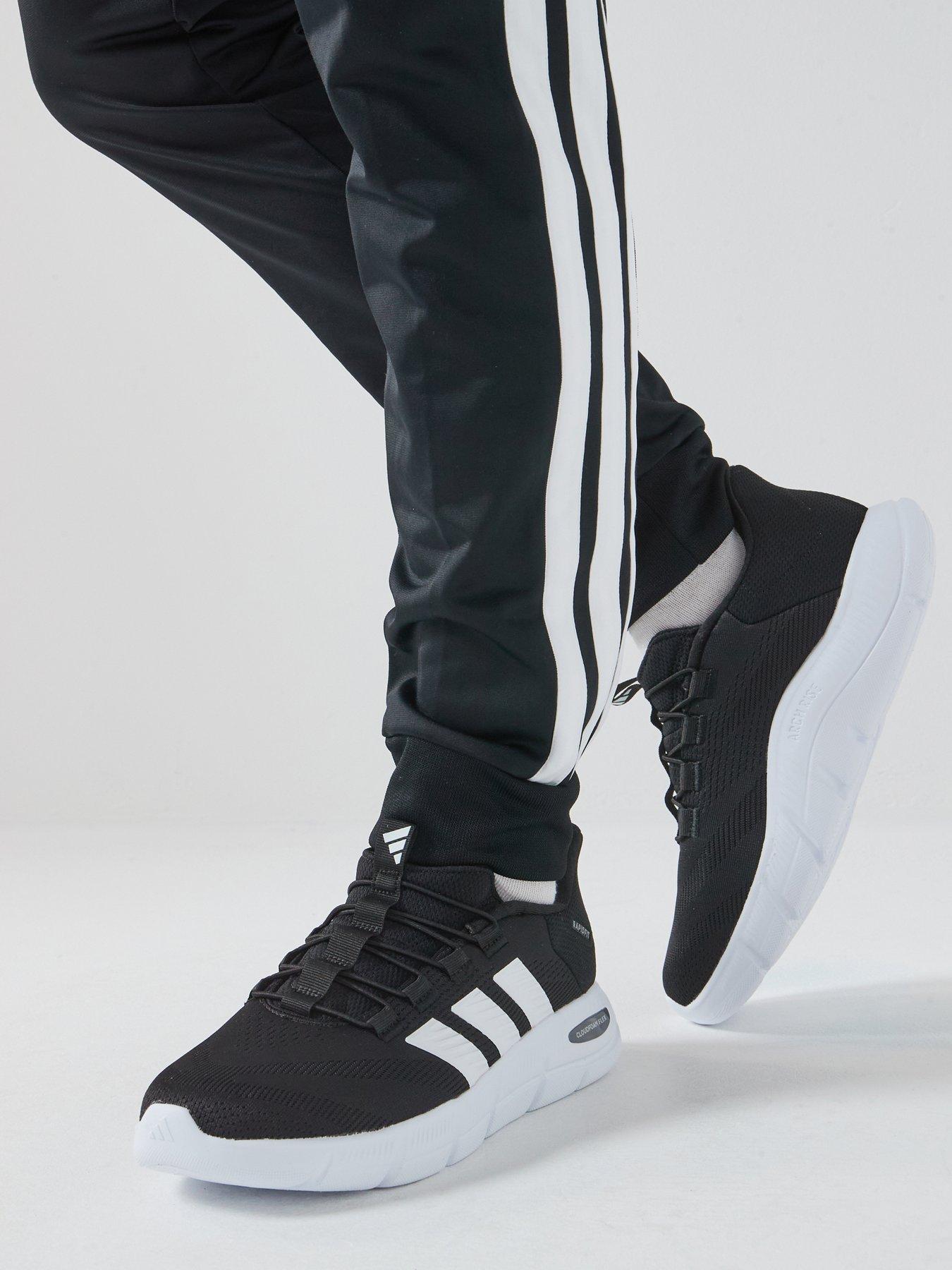 adidas Sportswear: Mens Cloudfoam Flex Rapidfit Slip-on Trainers - Black