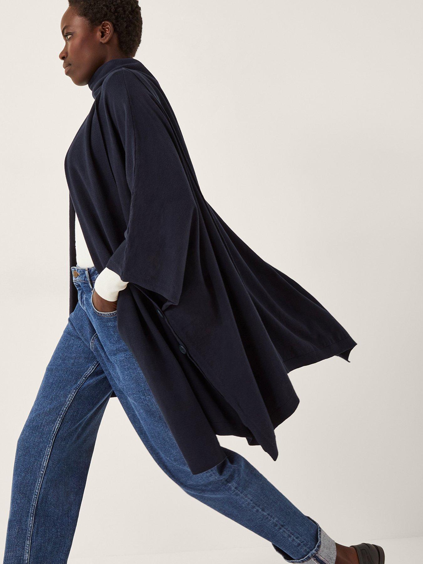 Image 3 of 4 of Monsoon Sara Scarf Poncho - Blue