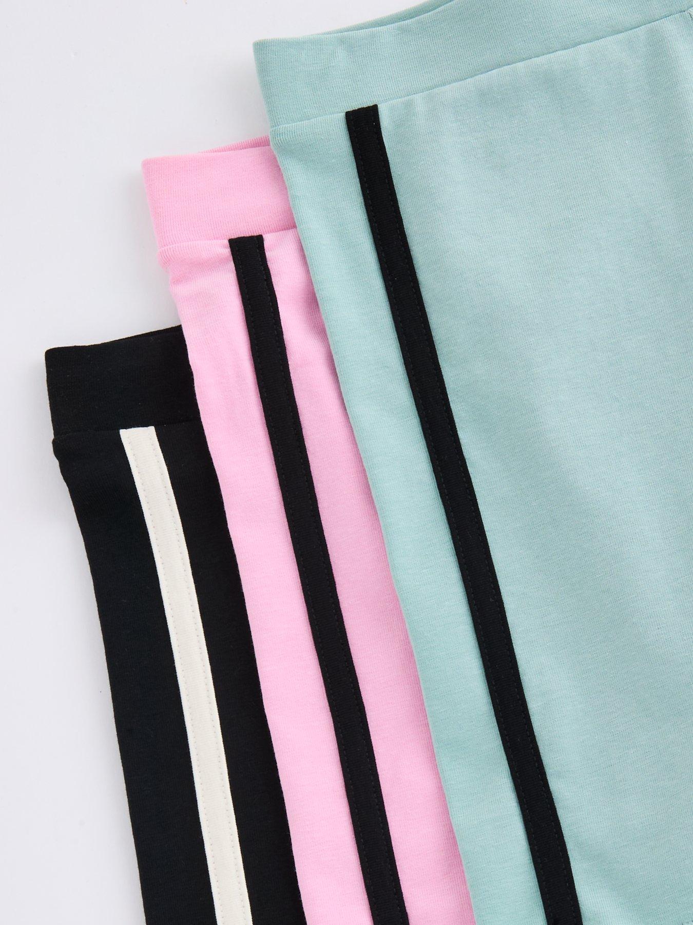 Image 4 of 4 of The Very Collection 3 Pack Side Stripe Cycling Shorts - Multi