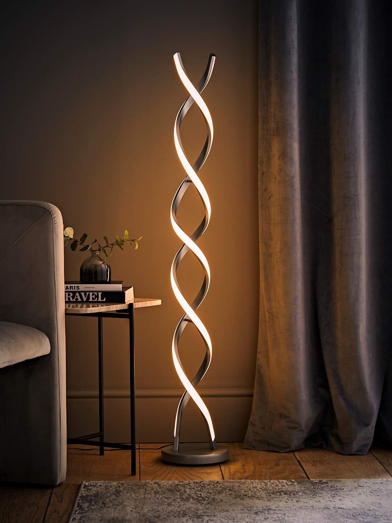 ValueLights Infinity Matte Silver Double Twist Integrated Led Floor ...
