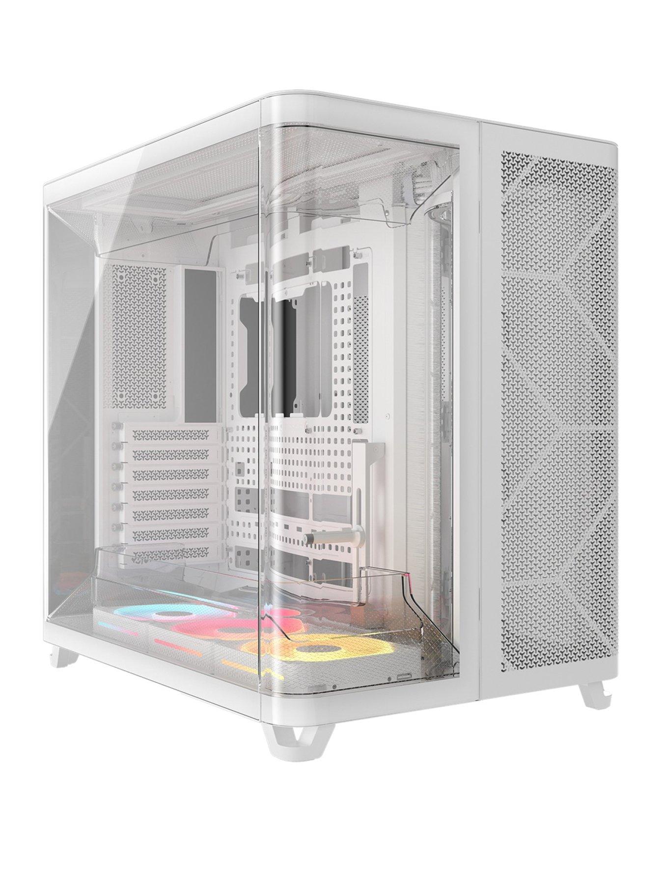 Corsair AIR5400LX-RiCUE LINK ホワイト CORSAIR AIR 5400 LX-R LINK Tempered Glass Mid-Tower - White | Very