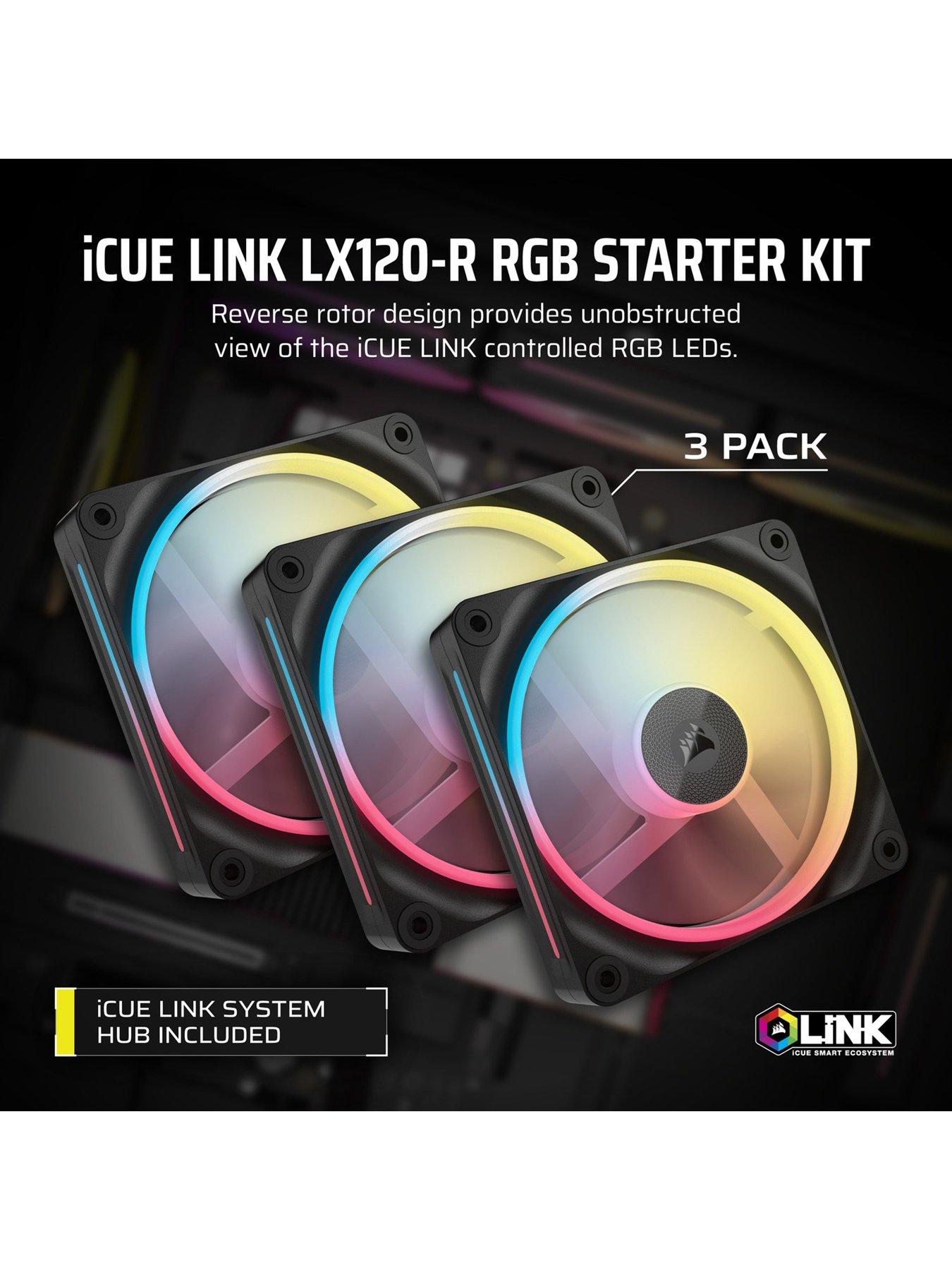 Image 2 of 7 of CORSAIR LX-R RGB Series - iCUE LINK LX120R RGB - 120mm RGB Fan - Triple Fan Kit