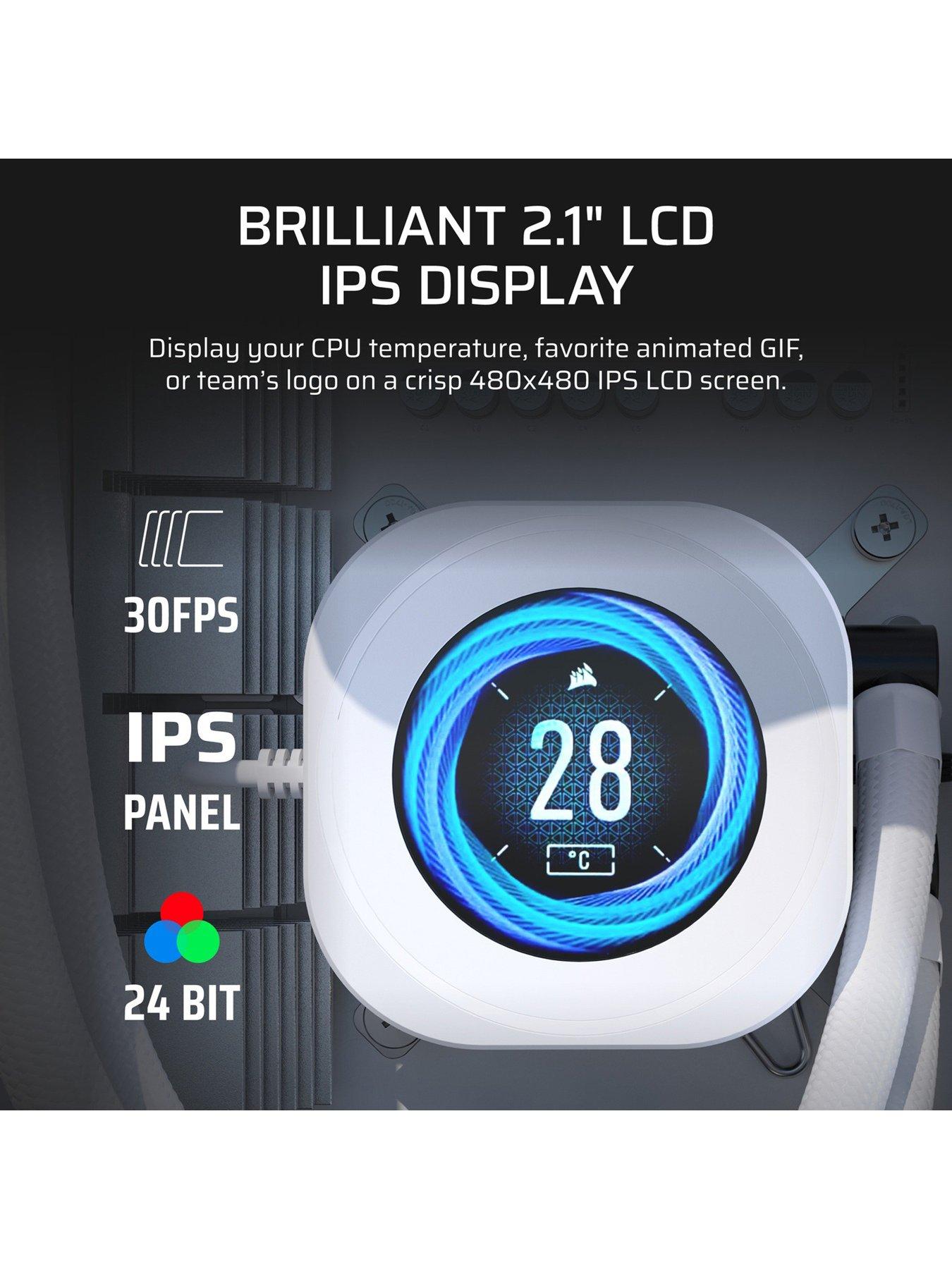 Image 3 of 7 of CORSAIR NAUTILUS 240 LCD White - 240mm Radiator - Liquid CPU Cooler