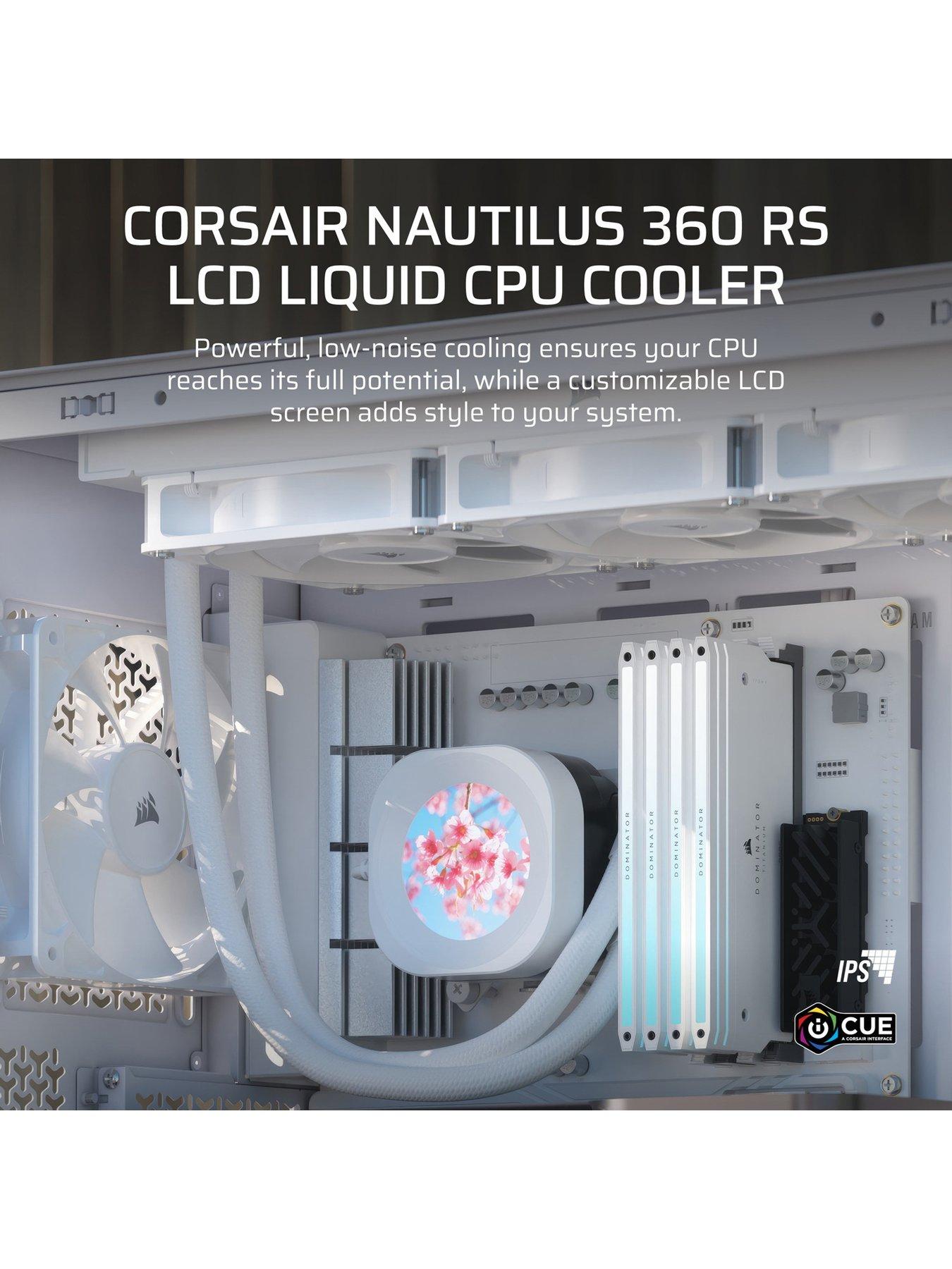 Image 2 of 7 of CORSAIR NAUTILUS 360 LCD White - 360mm Radiator - Liquid CPU Cooler