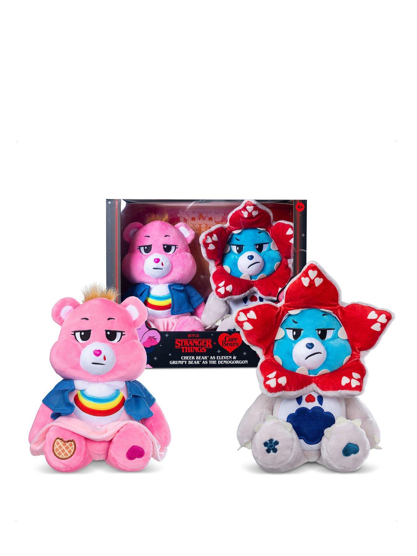 Image 1 of 8 of Care Bears x Stranger Things 2pk (Cheer as Eleven and Grumpy as Demogorgon)