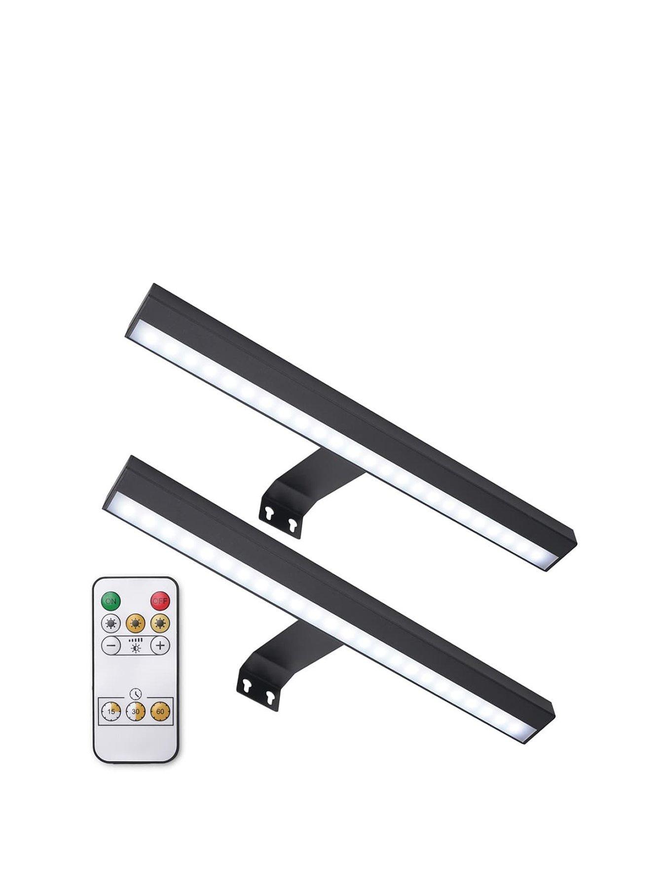 Image 2 of 5 of ValueLights Pair Of Ryle Black Rechargeable Easy Fit Wall Light