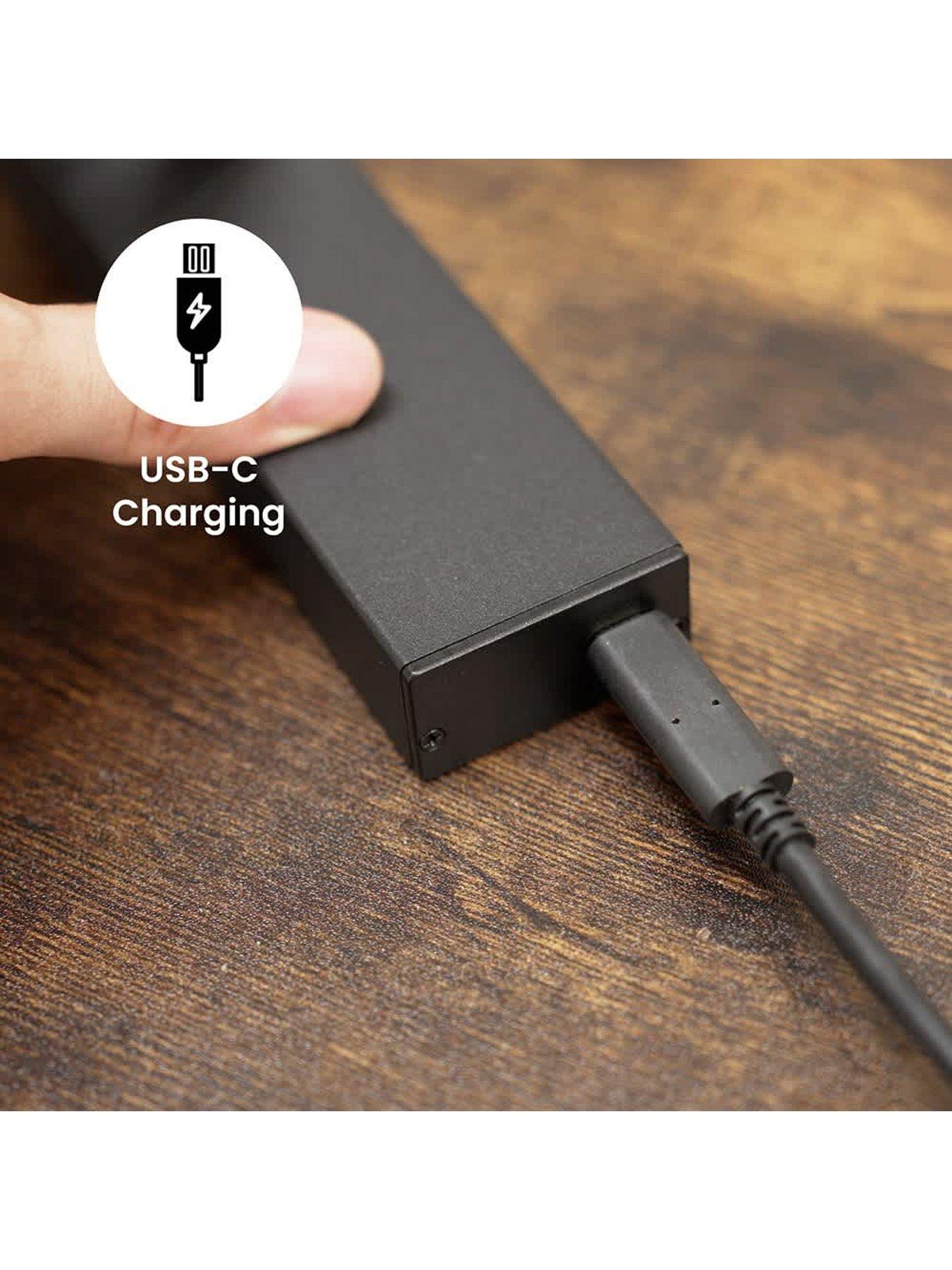Image 3 of 5 of ValueLights Pair Of Ryle Black Rechargeable Easy Fit Wall Light