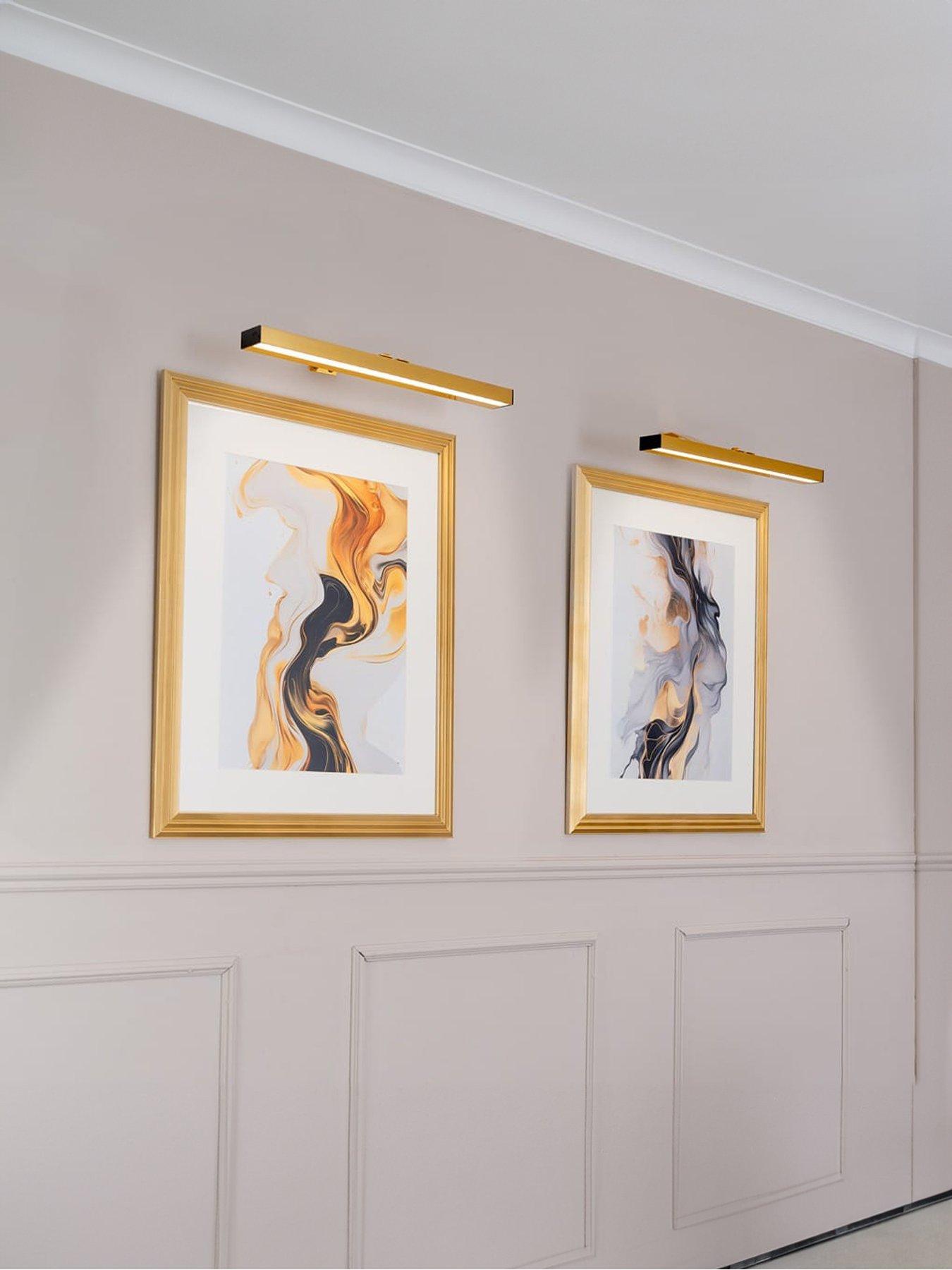 ValueLights Pair Of Ryle Gold Rechargeable Easy Fit Wall Light