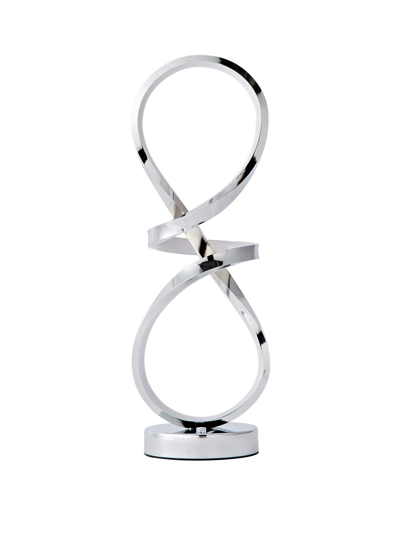ValueLights Infinity Chrome Swirl Integrated Led Table Lamp | Very