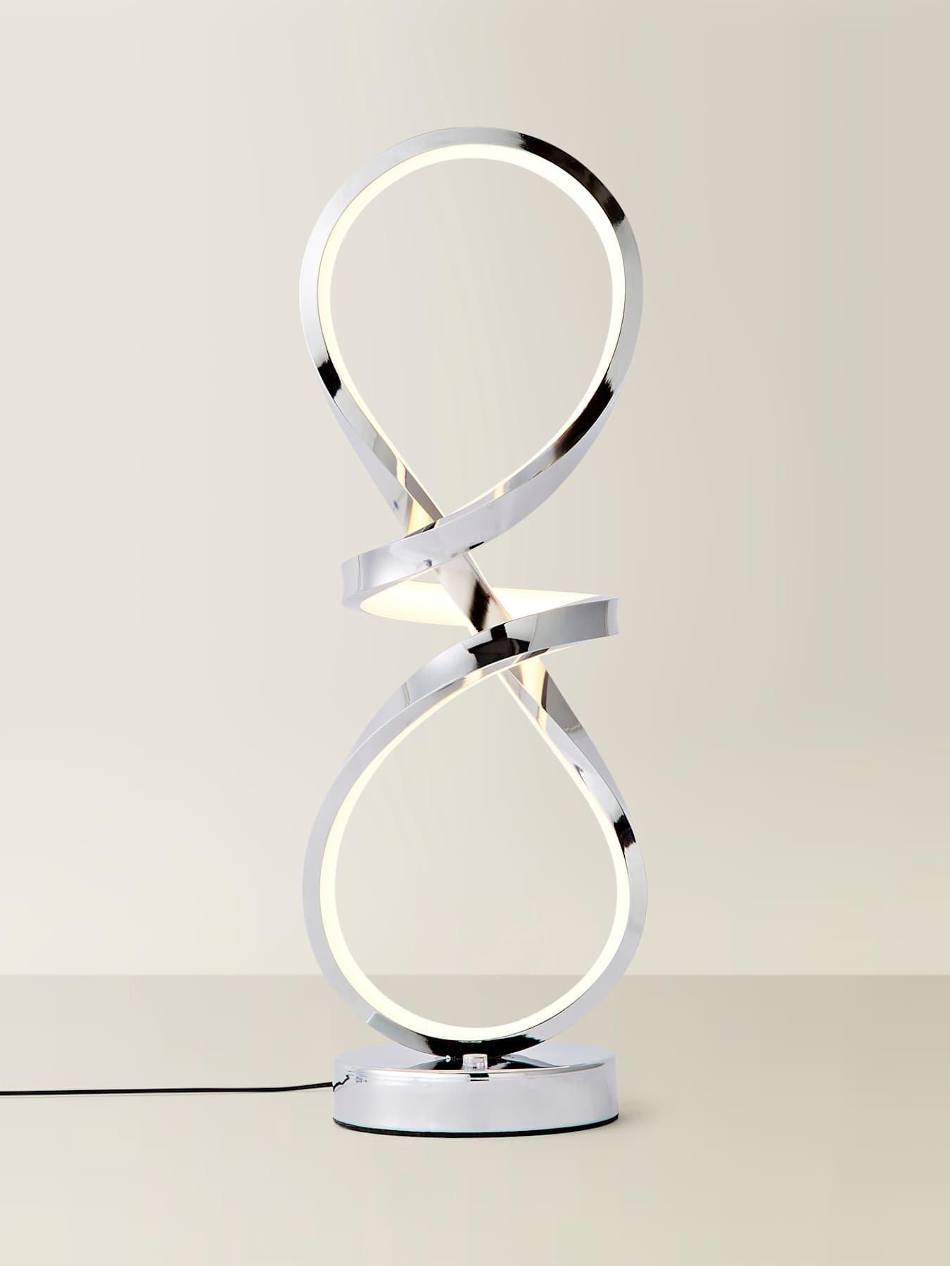 ValueLights Infinity Chrome Swirl Integrated Led Table Lamp | Very