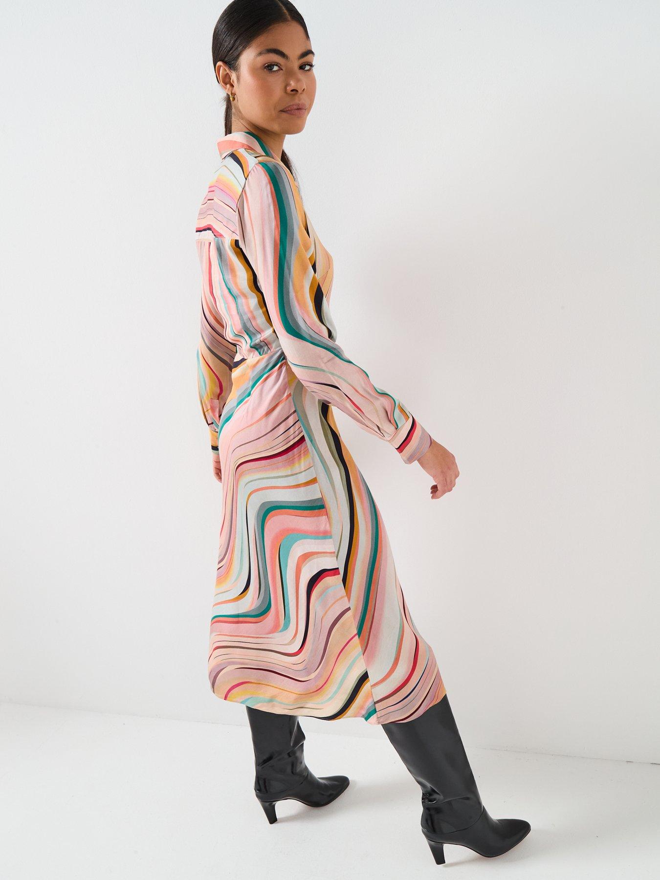 ladies wrap midi dress VENUS Wrap Midi Dress | Red Multi main image 1