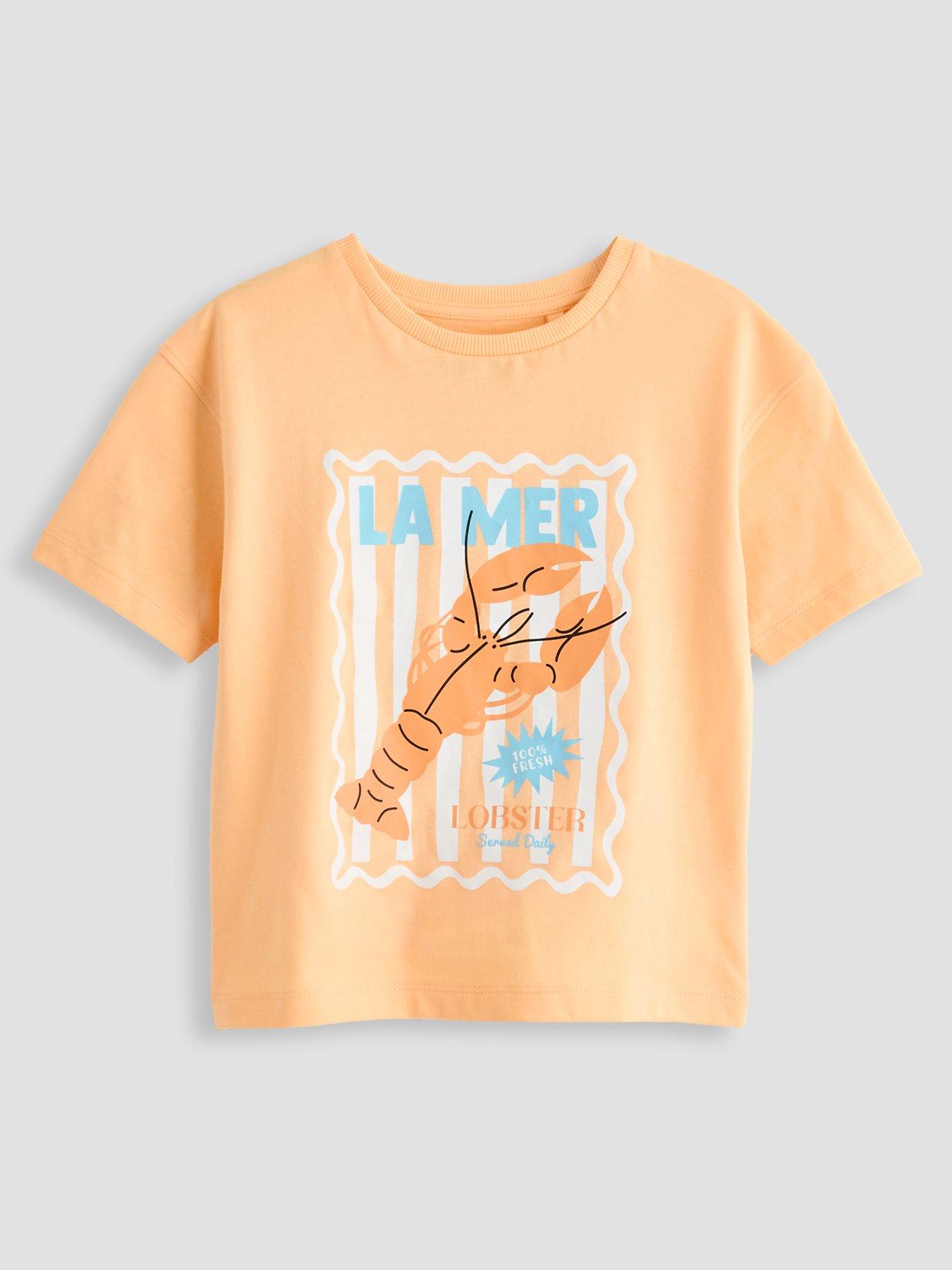 The Very Collection Boys Lobster Graphic T-shirt - Orange
