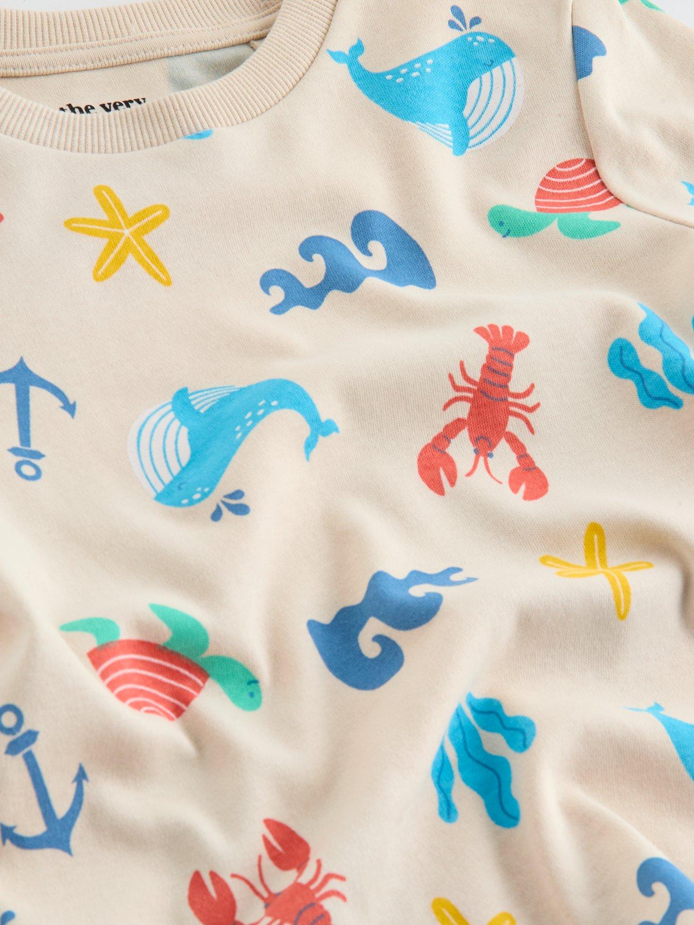 Image 4 of 4 of The Very Collection Boys Sea Life Pyjama Short Set - Multi