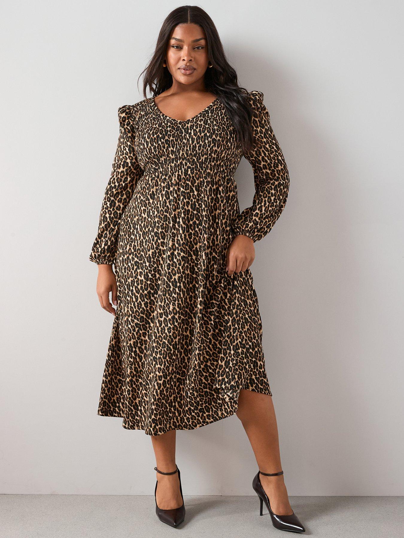 The Very Collection Curve V Neck Shirred Midi Dress - Print