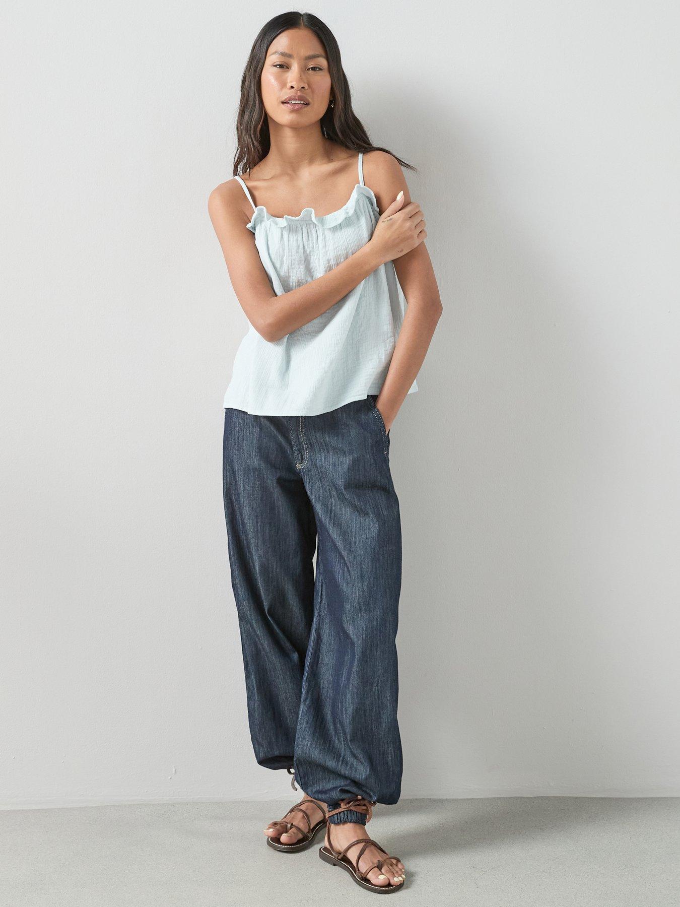The Very Collection Crinkle Cami - Blue