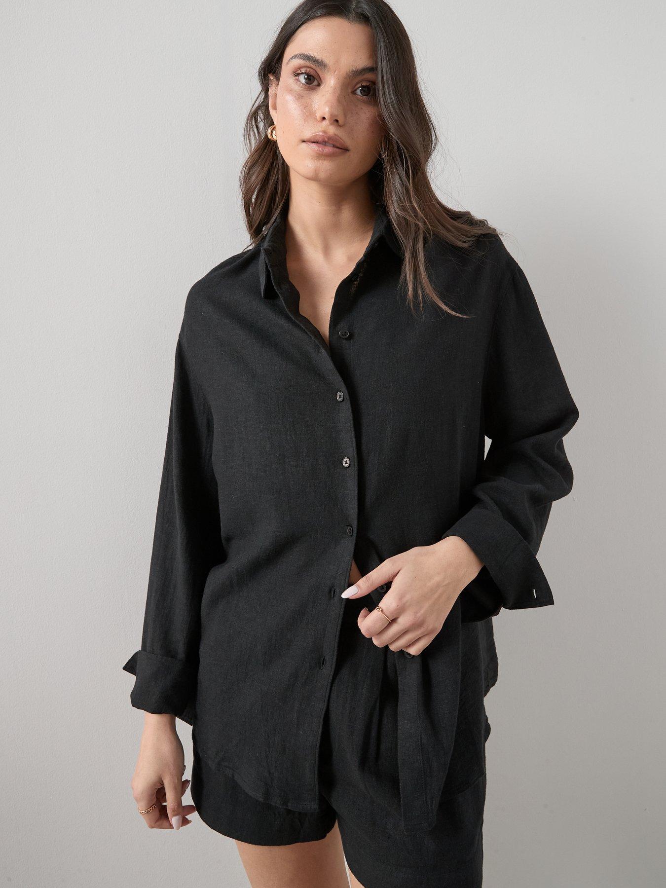 The Very Collection Linen Shirt - Black
