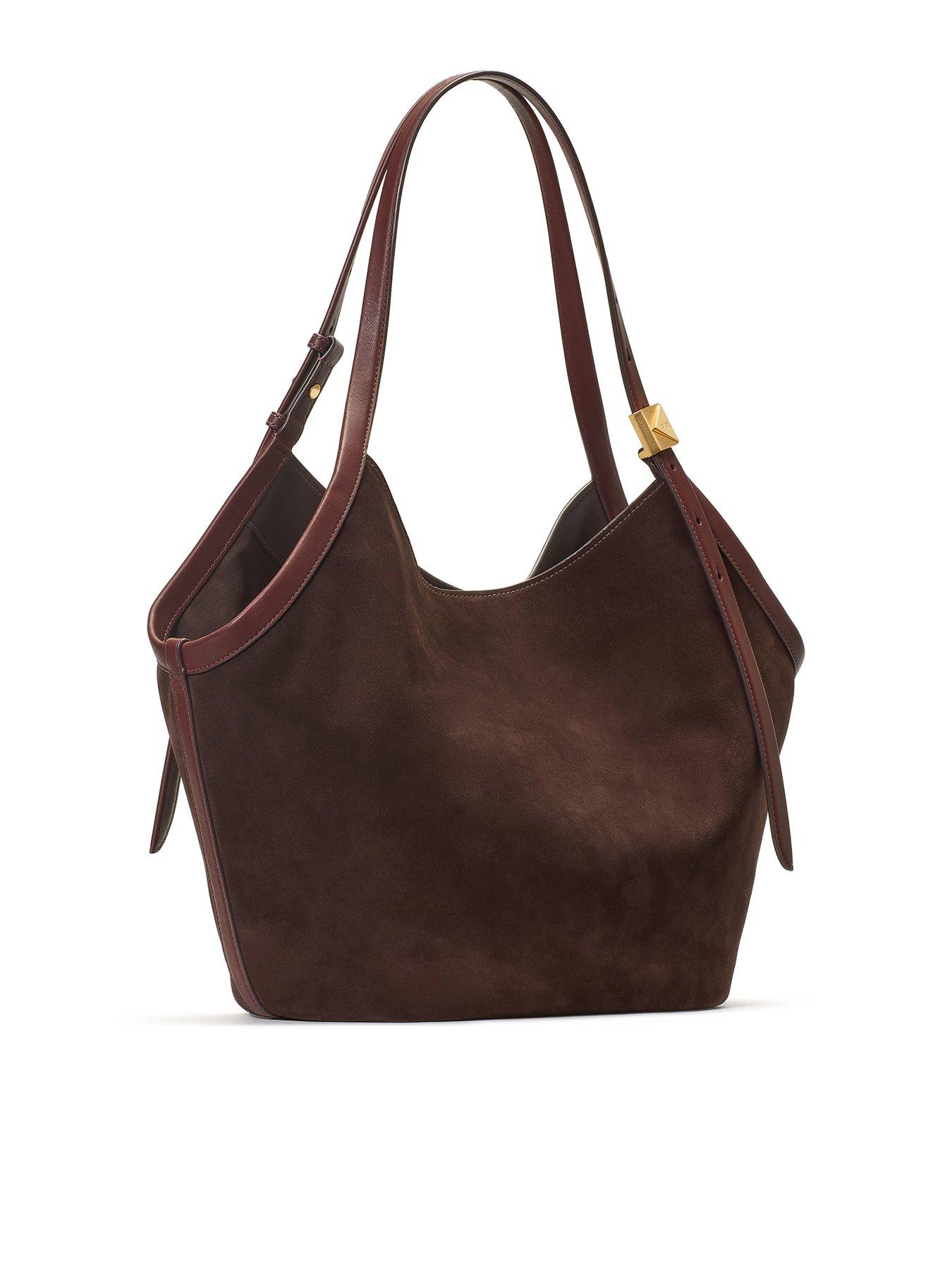 Image 3 of 5 of Kate Spade New York Deco Suede Tulip Tote - Brown